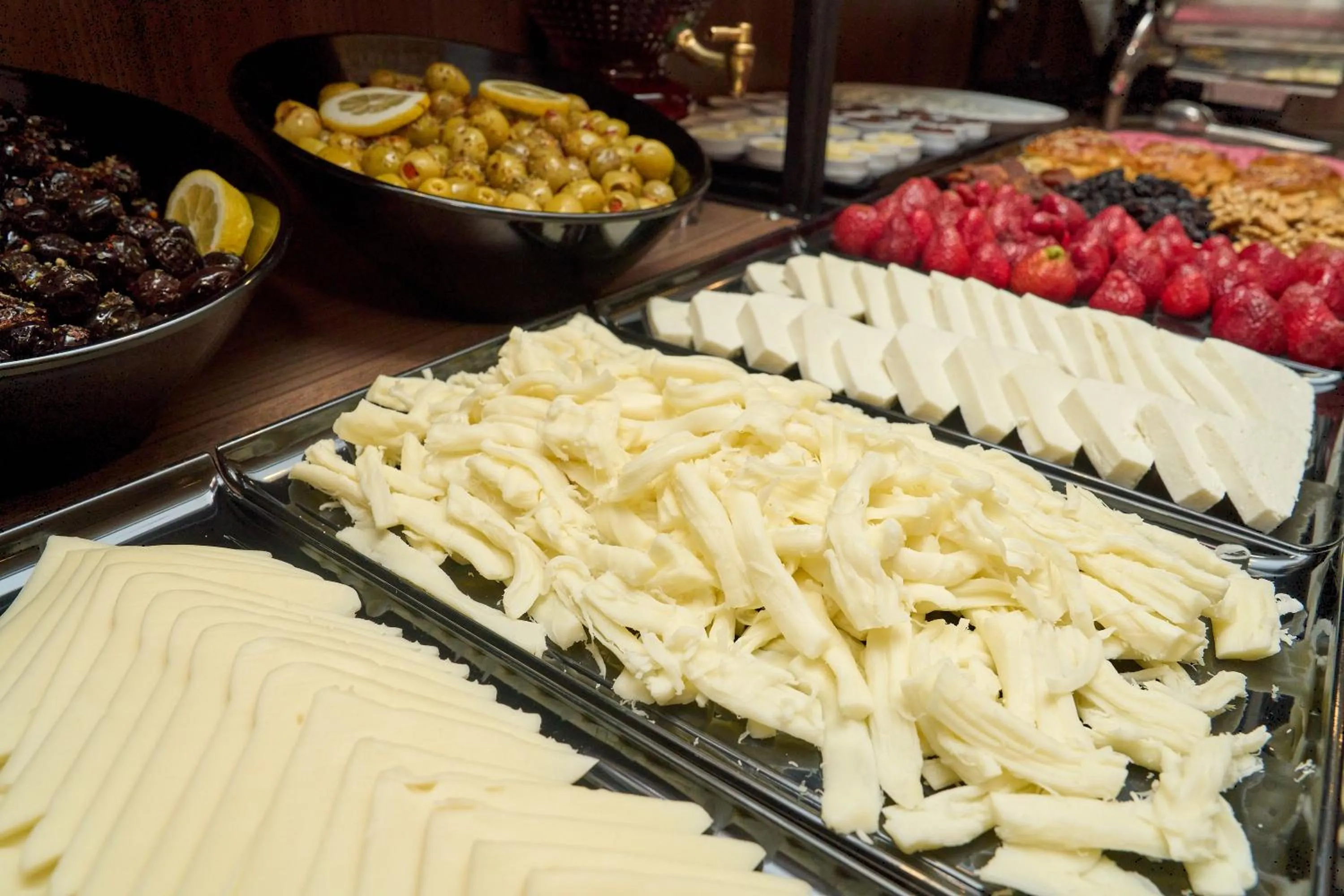 Buffet breakfast in Bonne Sante Hotel