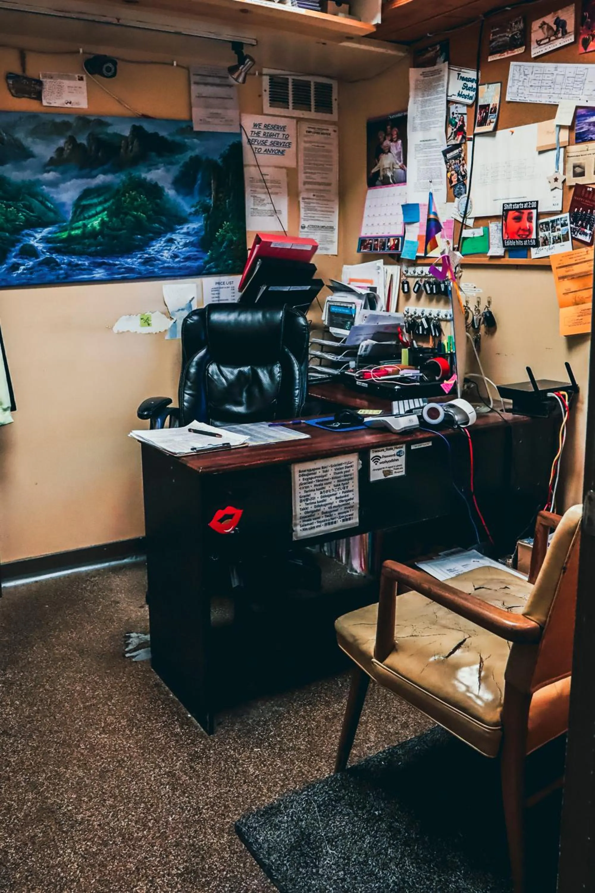 Lobby or reception in Treasure State Hostel