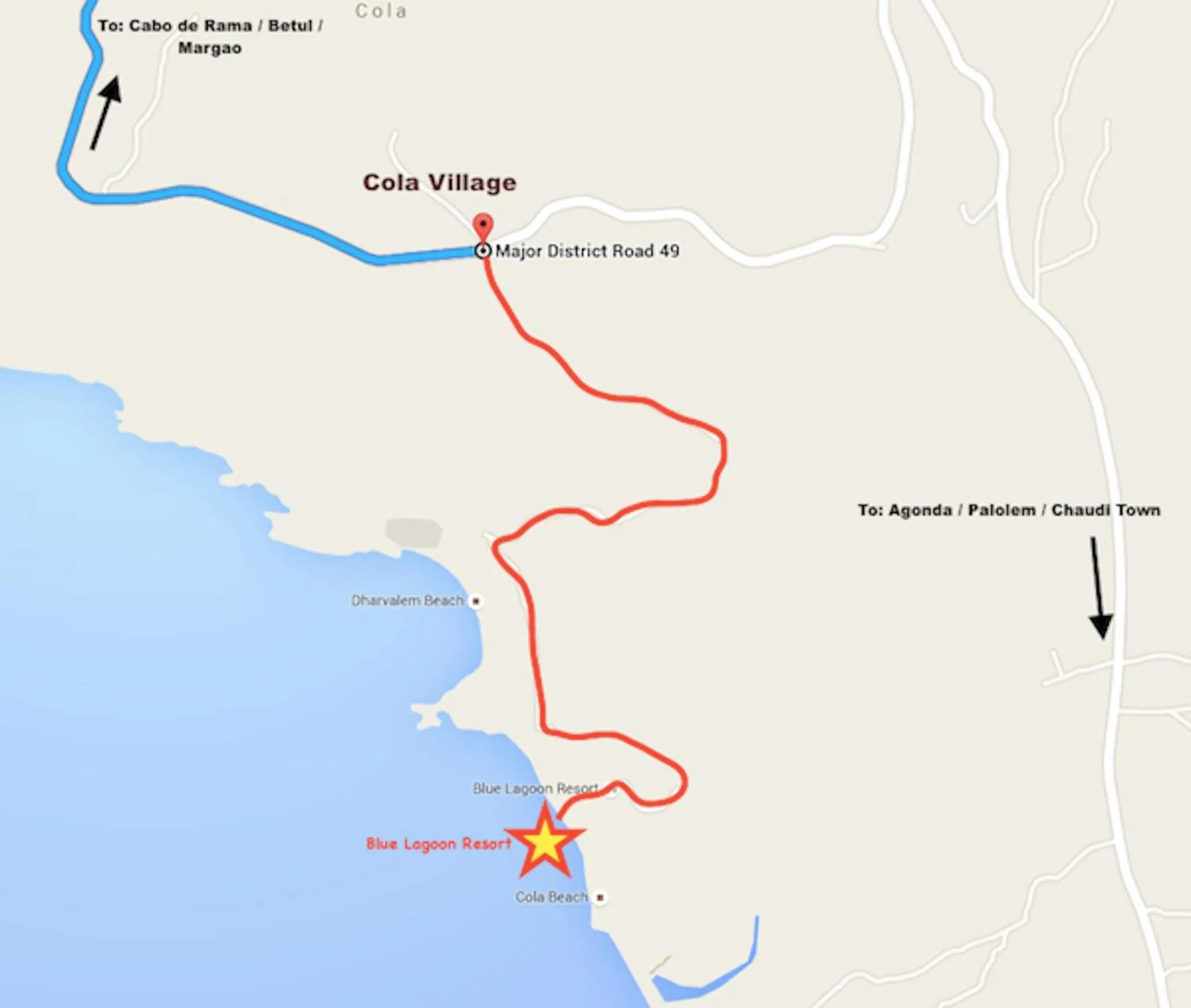 Area and facilities in Blue Lagoon Resort Goa