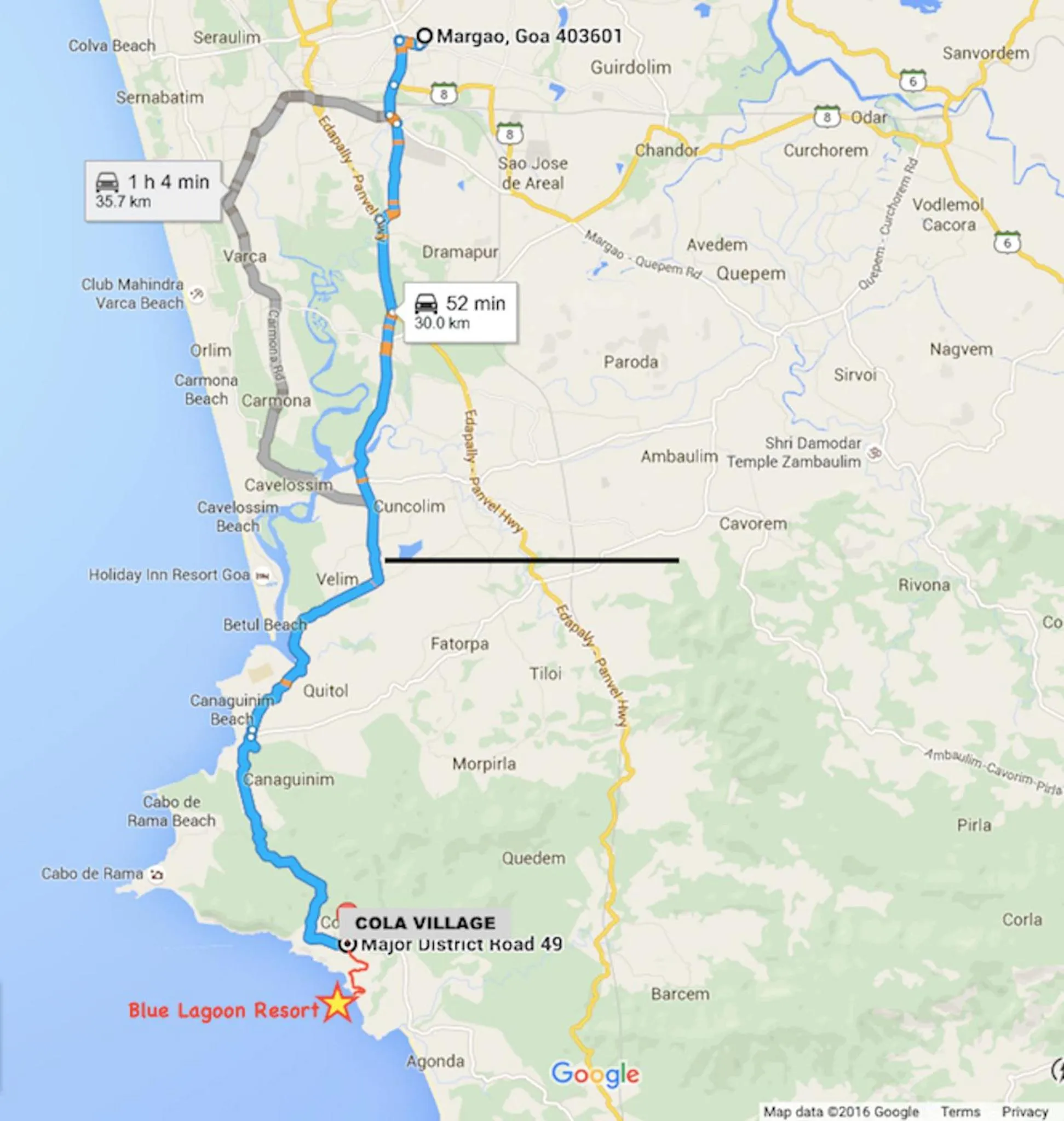 Area and facilities in Blue Lagoon Resort Goa