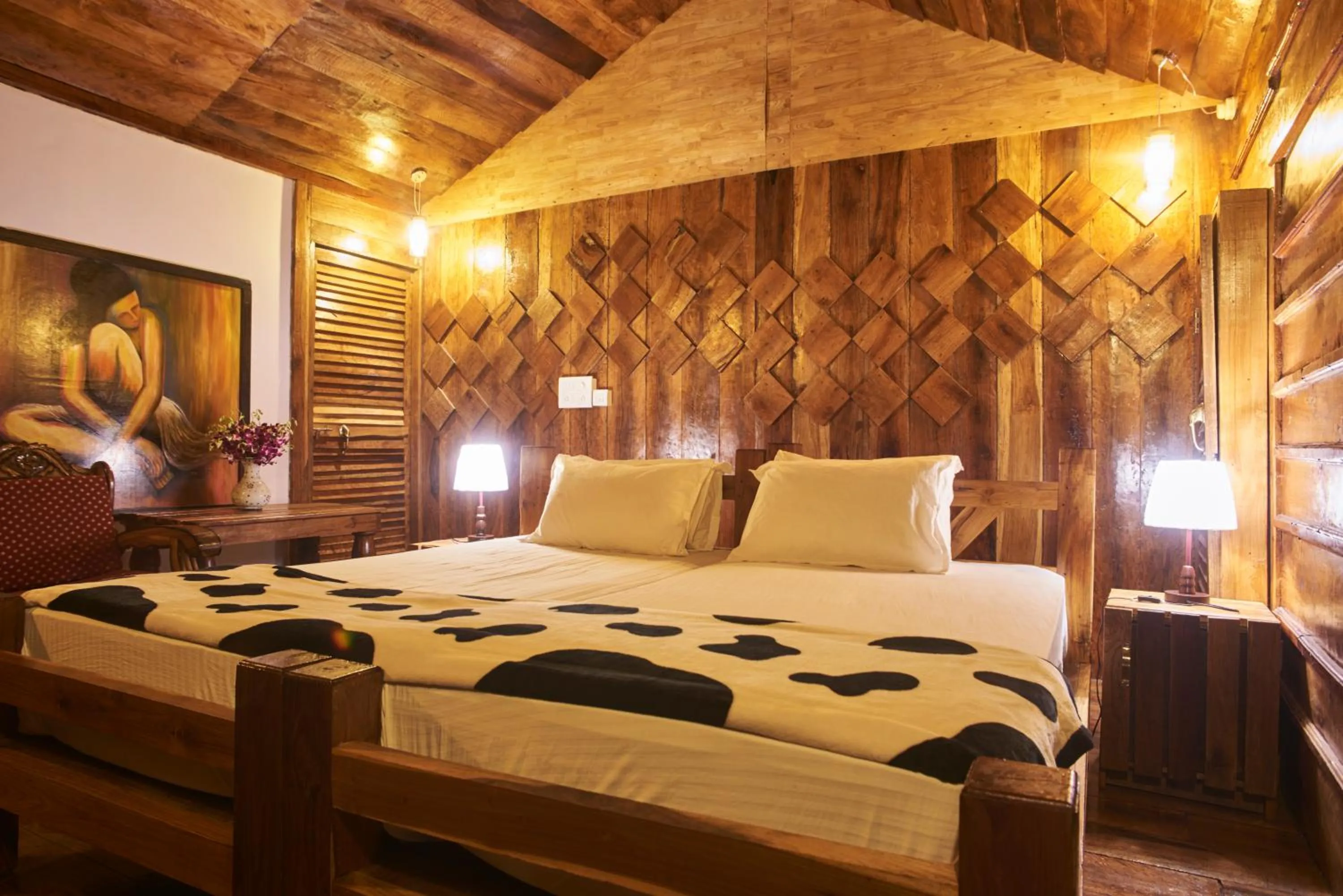 Bed in Blue Lagoon Resort Goa