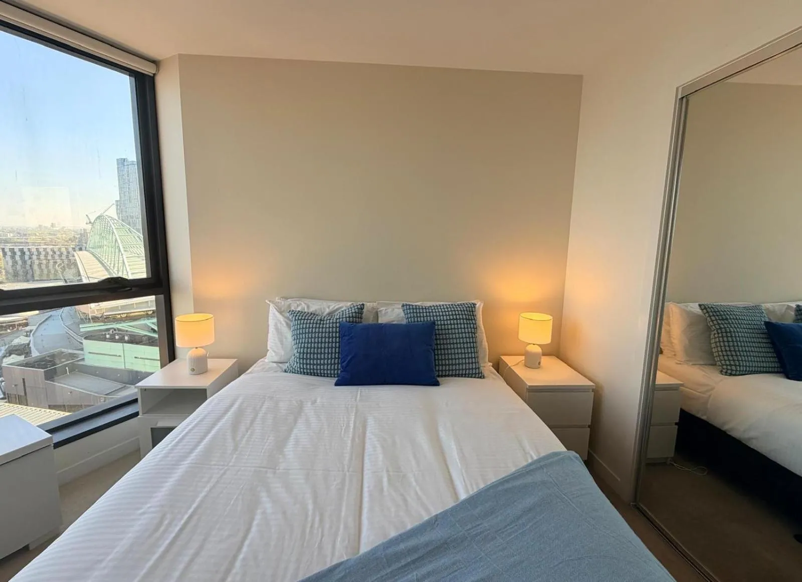 Bedroom, Bed in Readyset Apartments at Stadium South