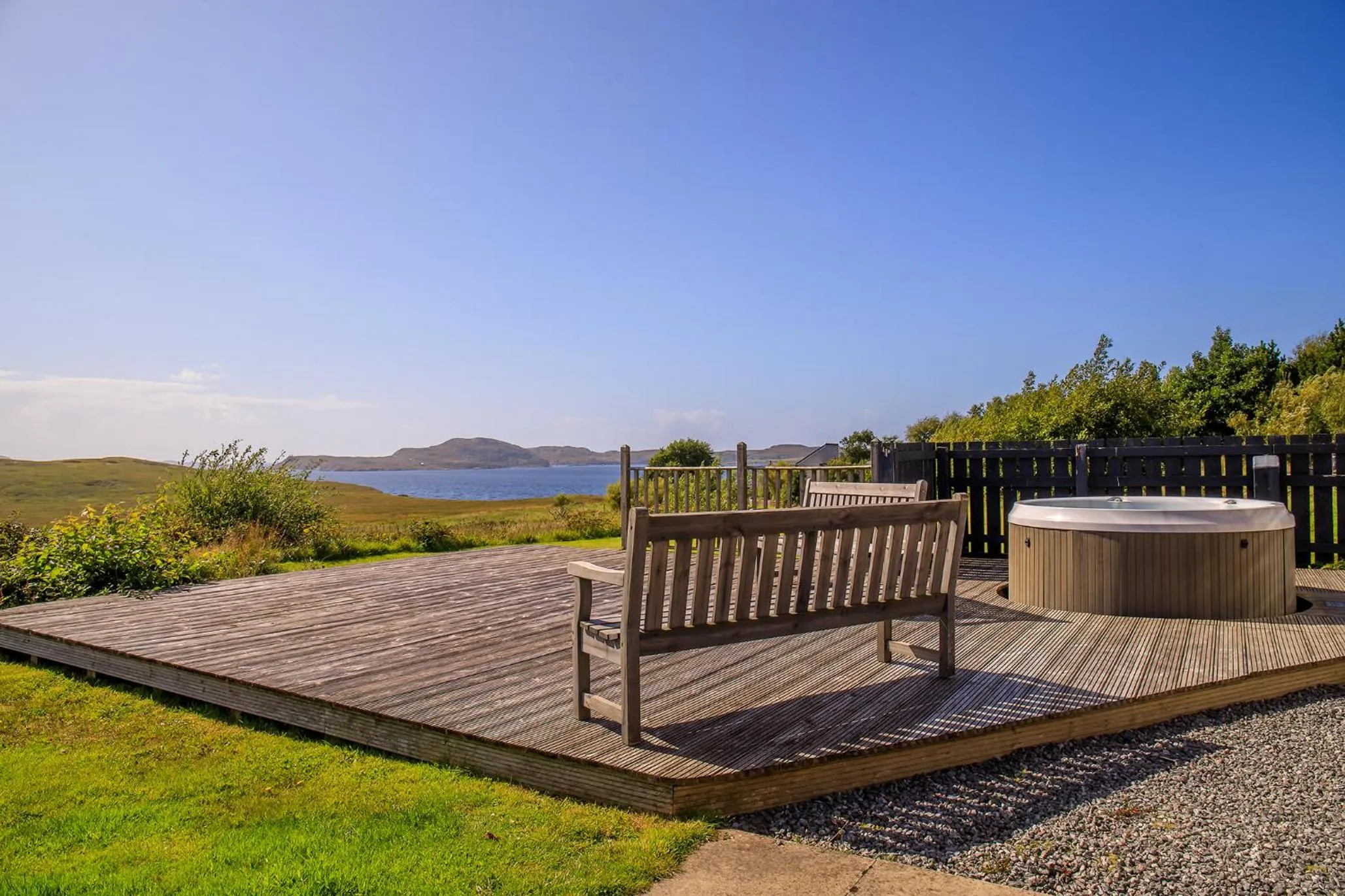 Patio in Stac Polly Lodge