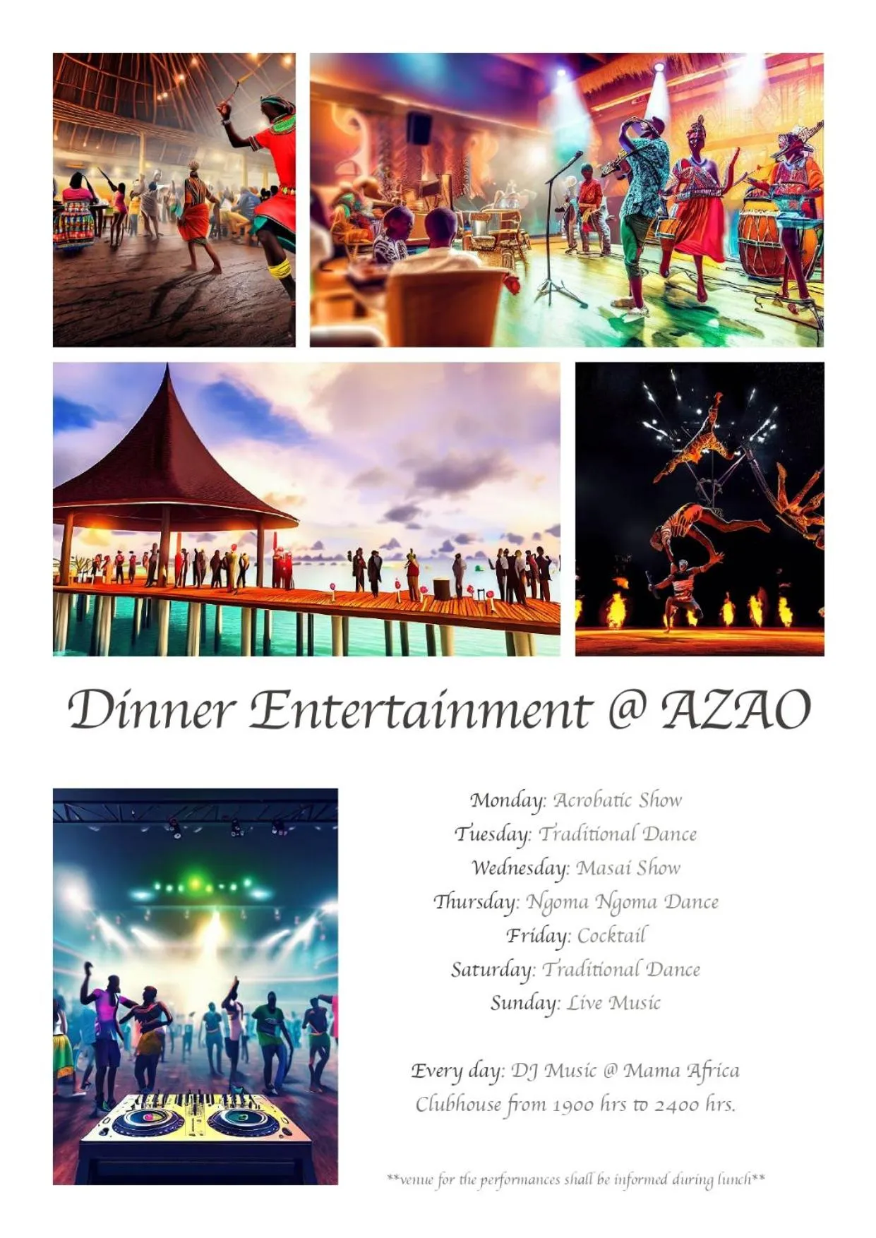 Evening entertainment in Azao Resort & Spa