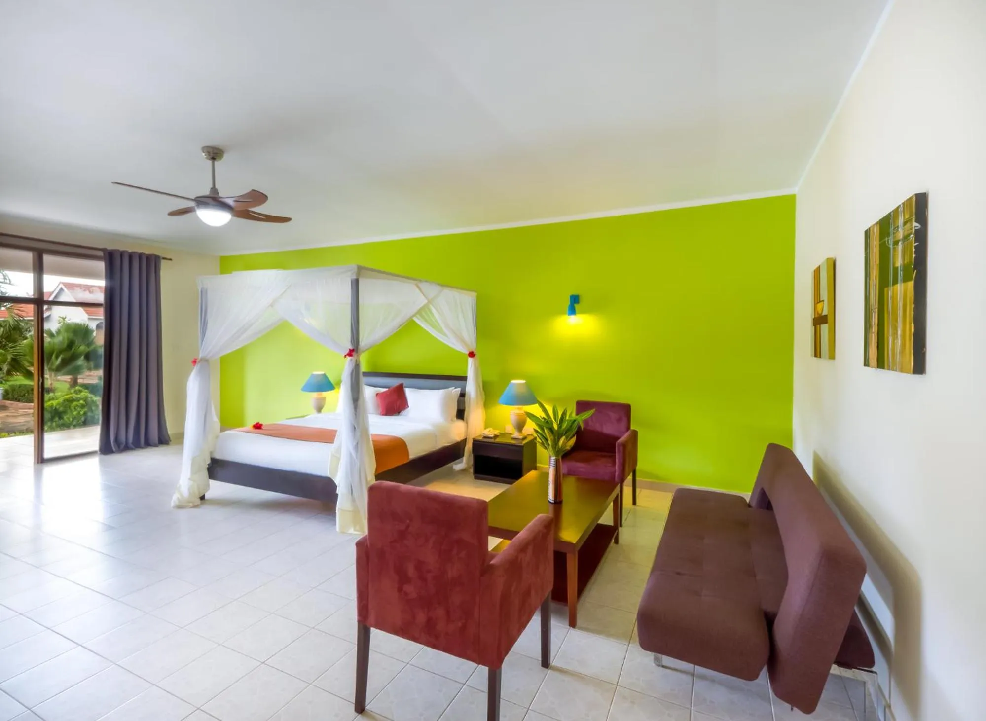 Seating area, Bed in Azao Resort & Spa