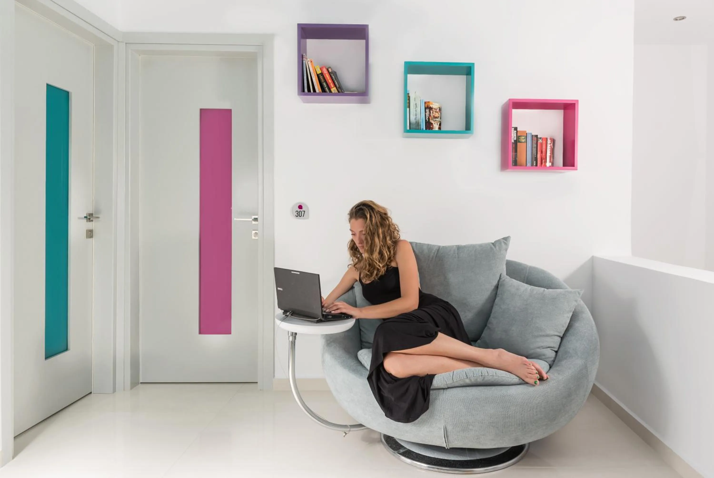 Seating area in Sweet Pop