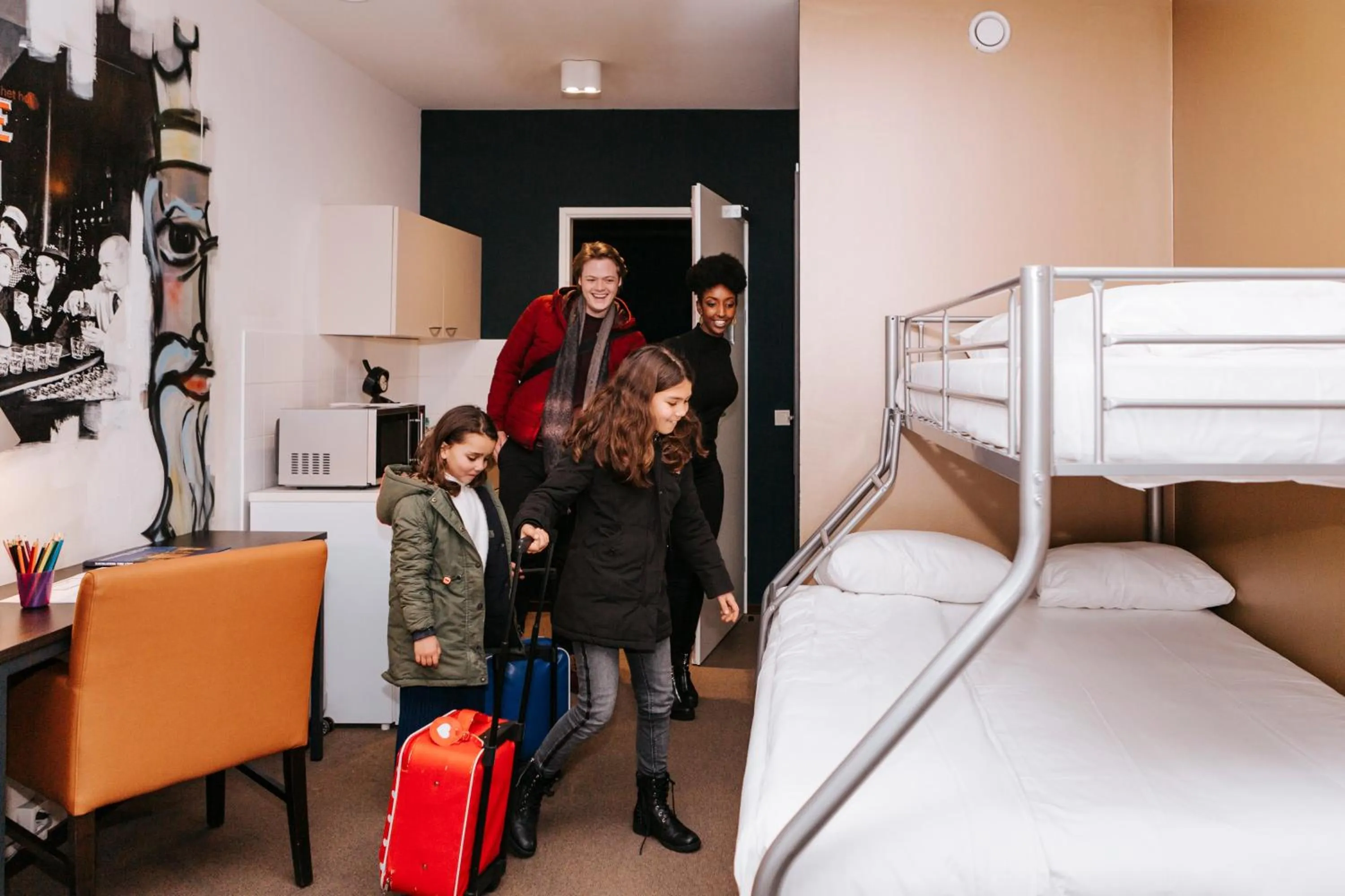 Bed in The Hague Teleport Hotel