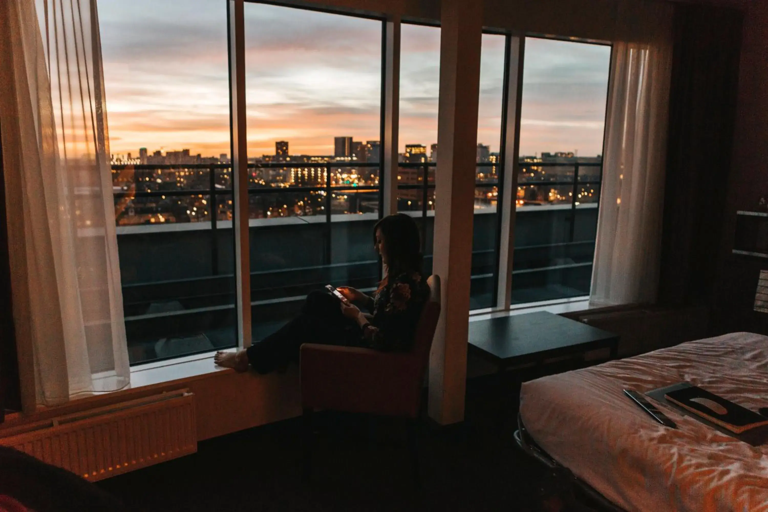 View (from property/room), Bed in The Hague Teleport Hotel - Free Parking View (from property/room), Bed in The Hague Teleport Hotel - Free Parking