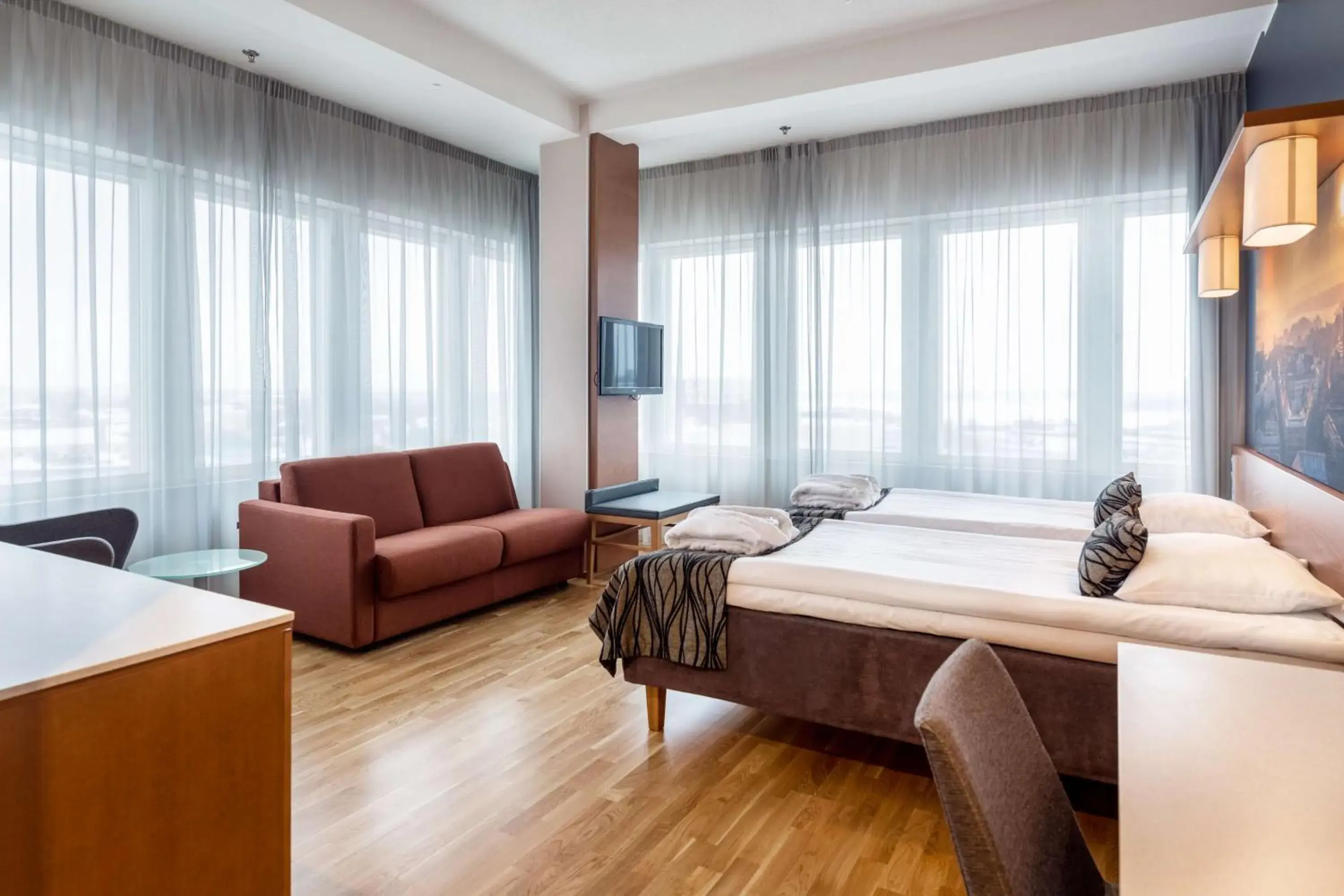 Bedroom, Bed in Scandic Meilahti Bedroom, Bed in Scandic Meilahti