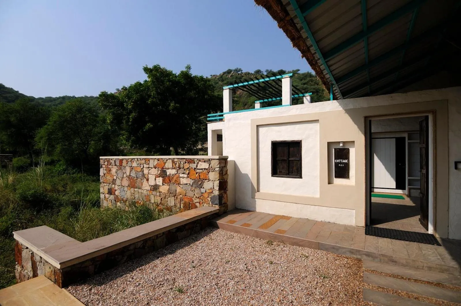 Patio in Trees N Tigers Luxury Wildlife Lodge