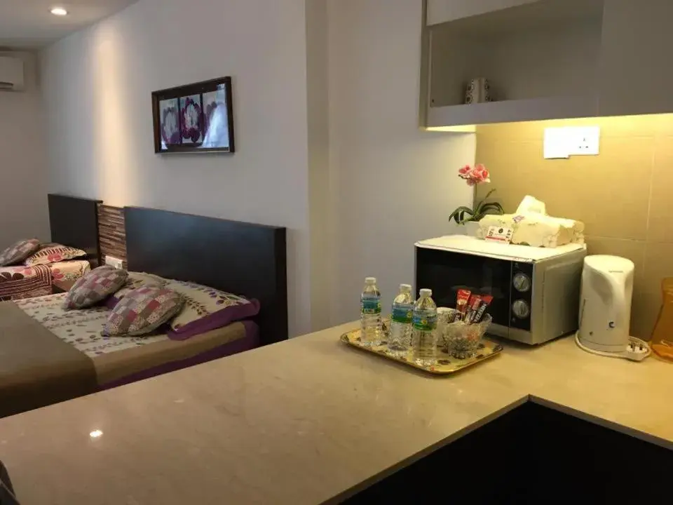 Bed in Cyber Studio Apartment Bed in Cyber Studio Apartment