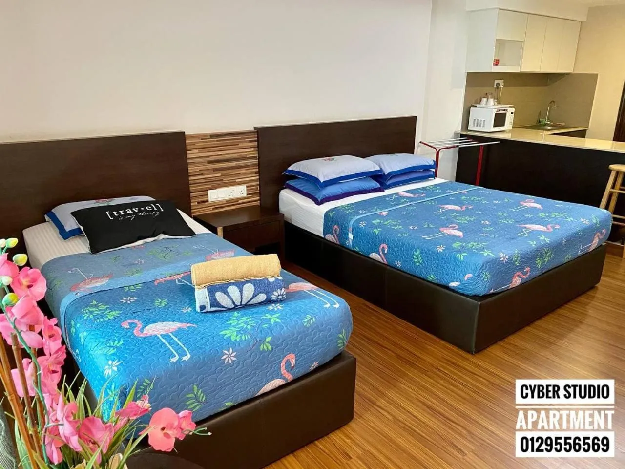 Bed in Cyber Studio Apartment