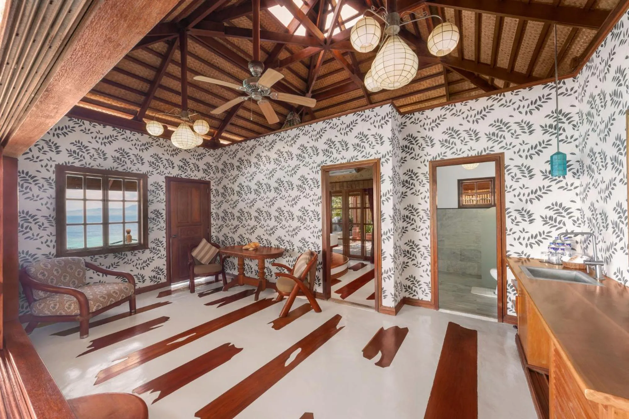 Living room, Bed in NoaNoa Private Island