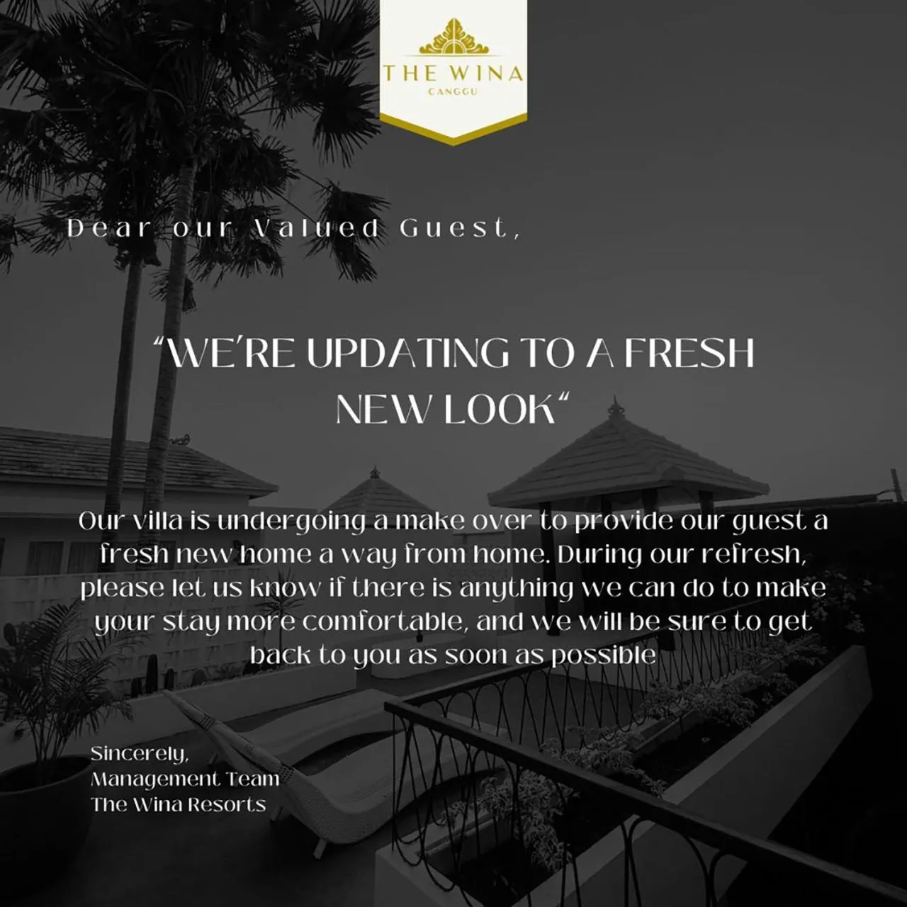 Text overlay in The Wina Villa Canggu by The Wina Resorts