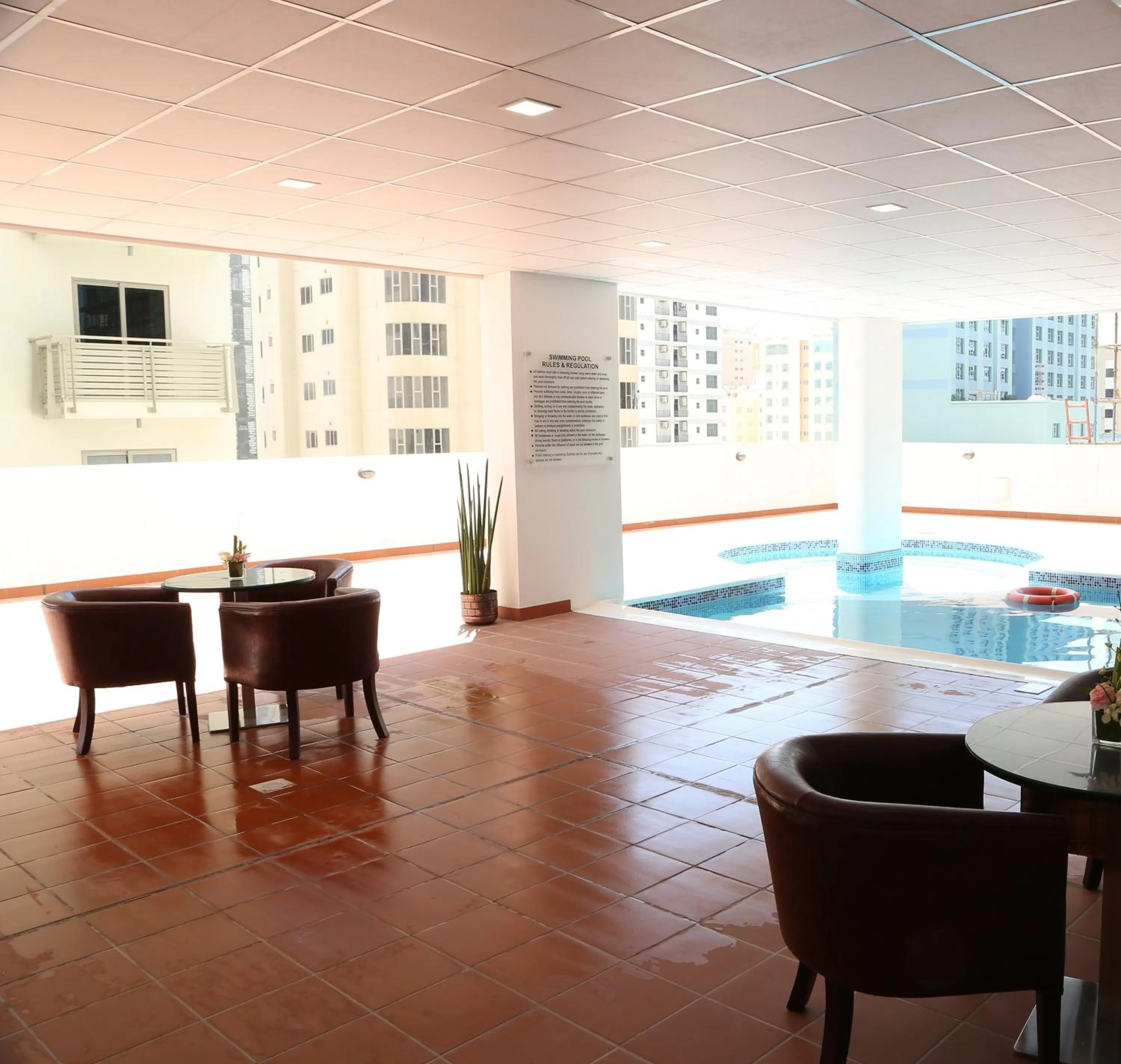 Swimming pool in Belle Tower Apartments