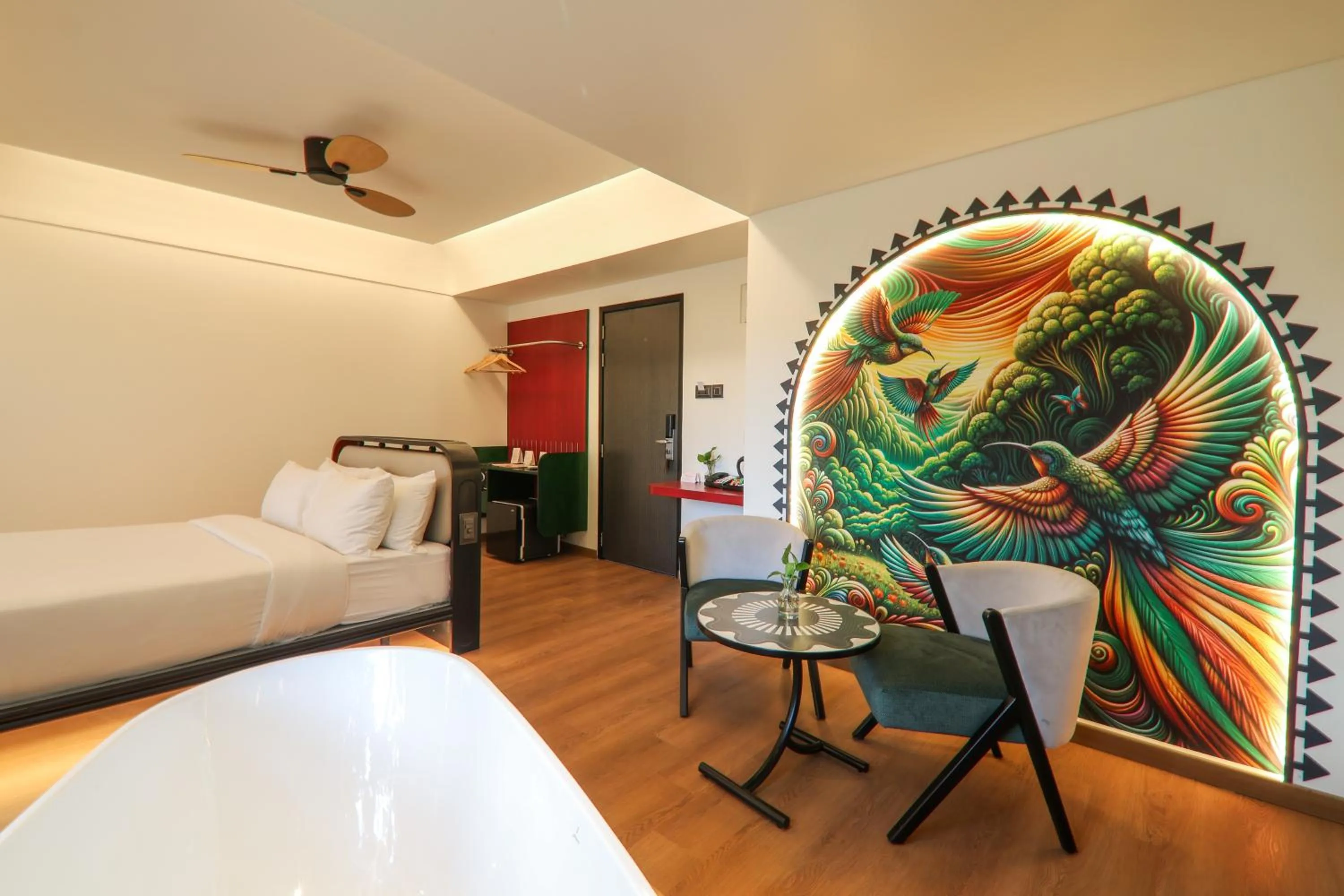 Bedroom, Bed in Orchid Passaros Benaulim Goa - Adults Only