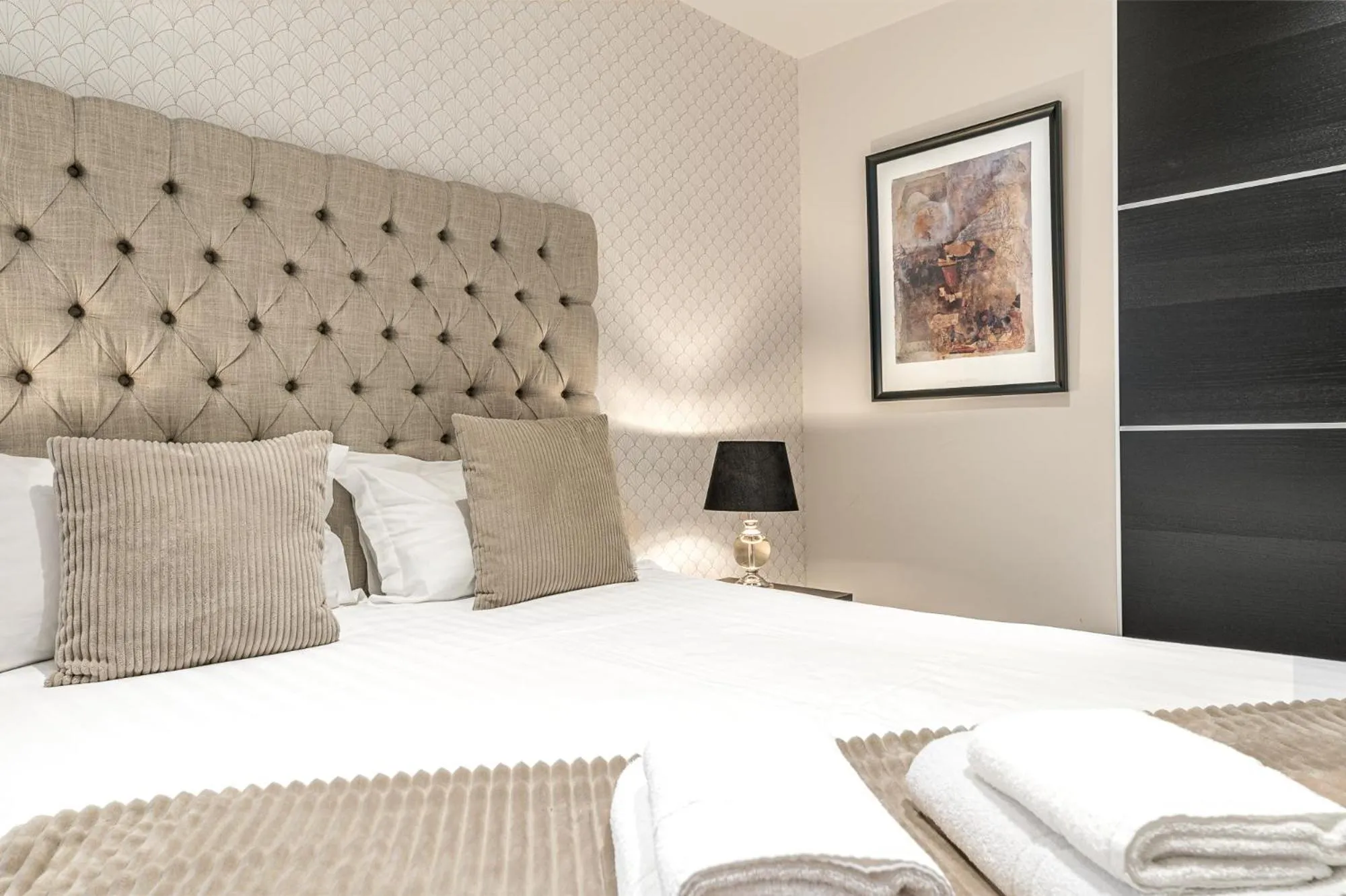 Bedroom, Bed in Abbey Apartments Modern ApartHotel for Tourists & Professionals