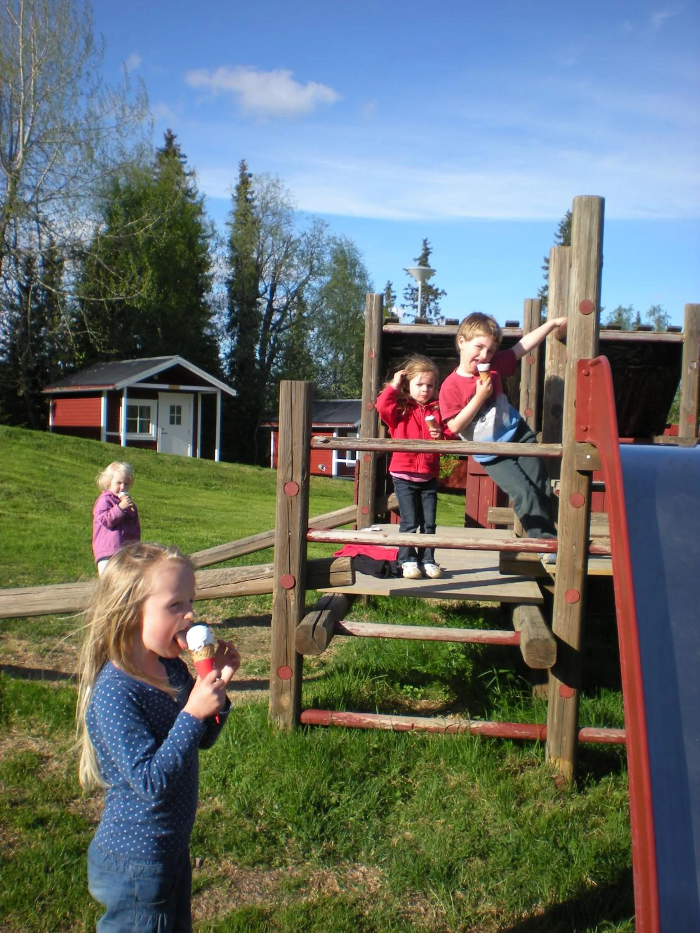 Children play ground in Ristafallets Camping