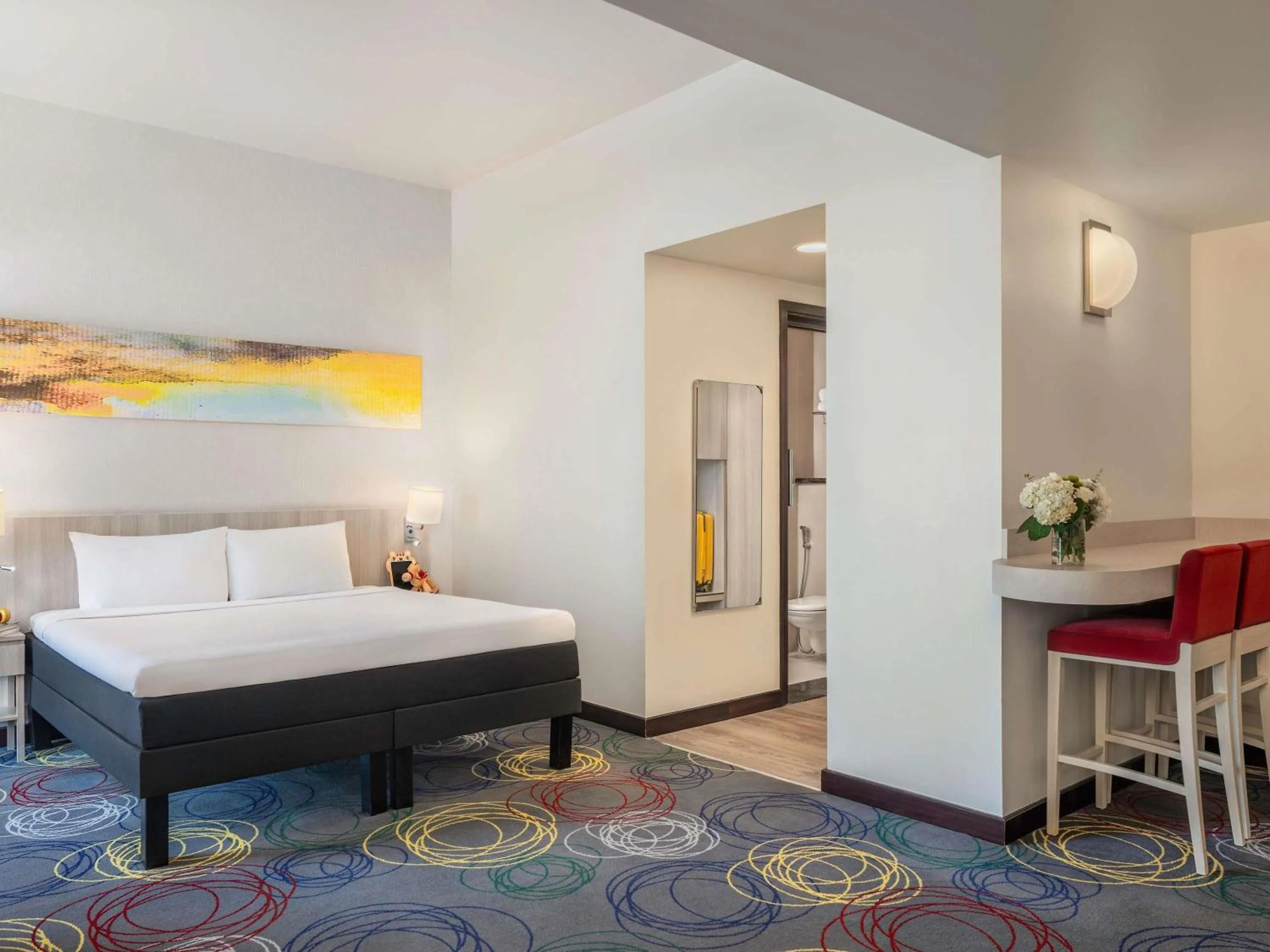 Bedroom, Bed in Ibis Styles Dragon Mart Dubai