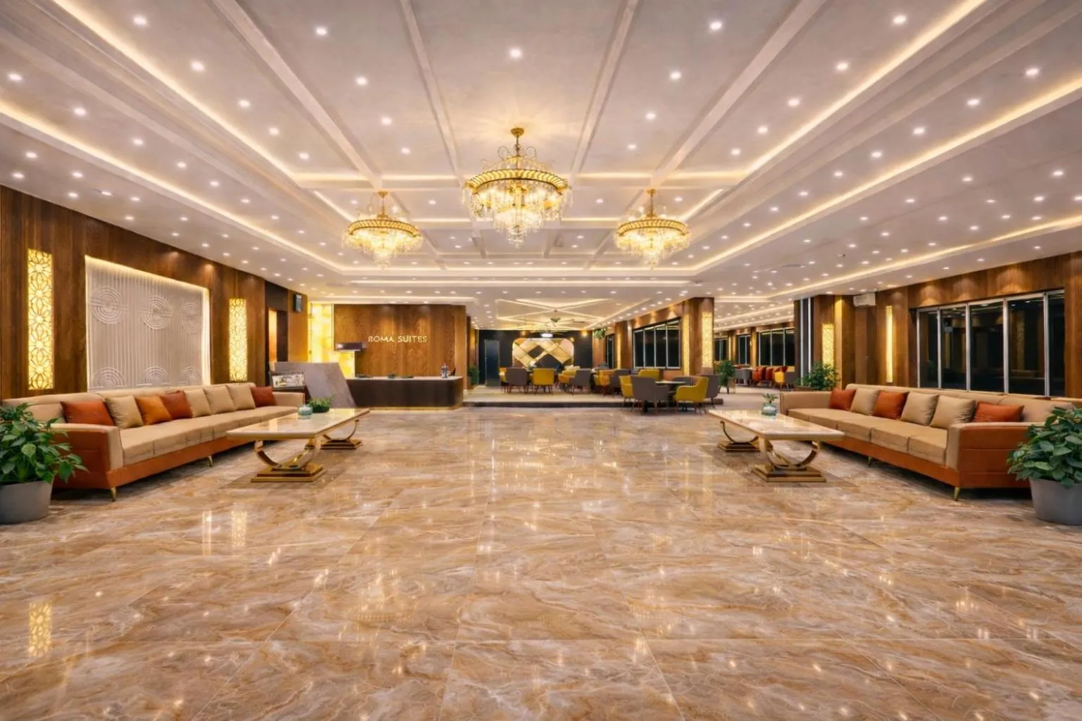 Lobby or reception in Hotel Aroma Suites Delhi Airport
