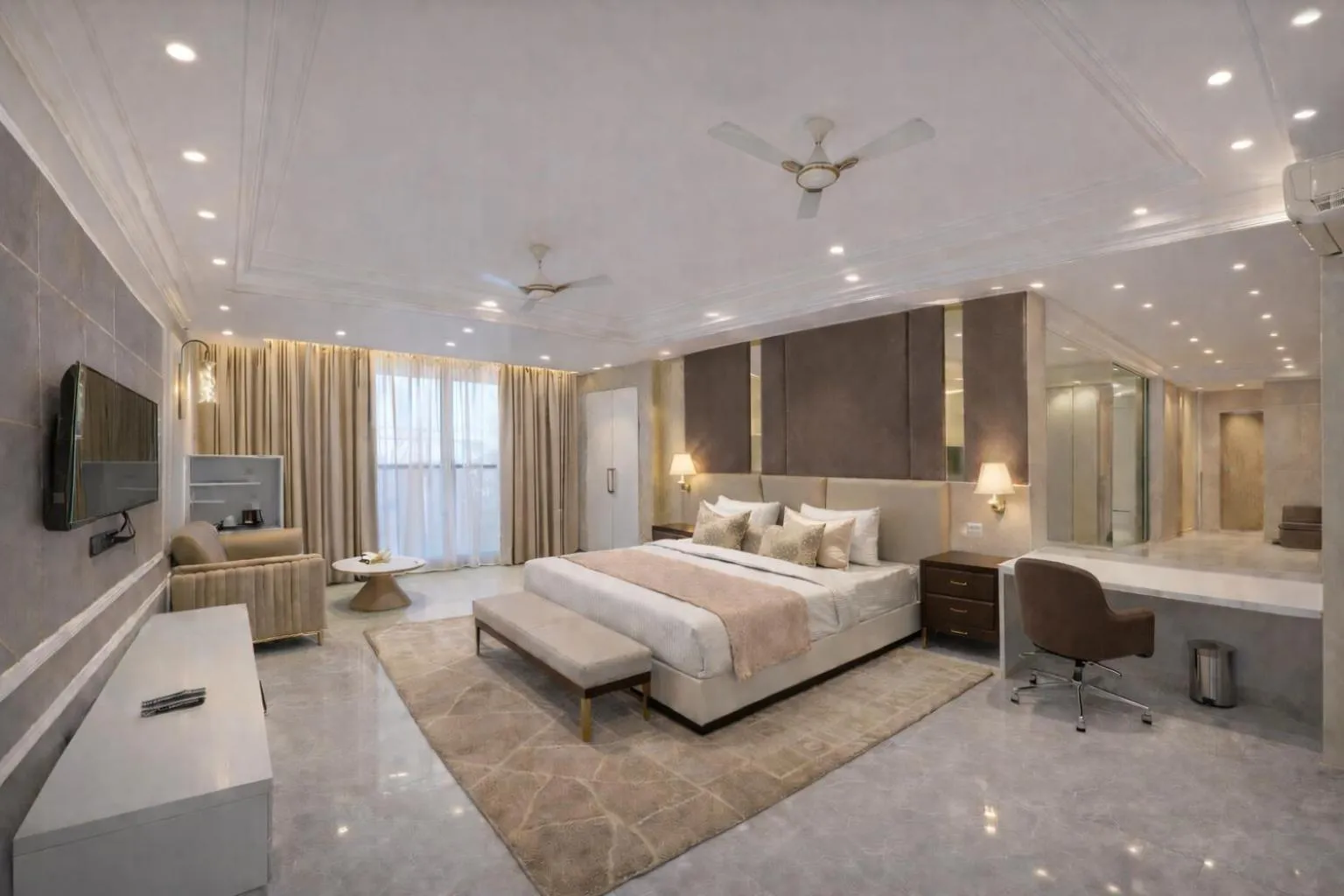 Photo of the whole room, Bed in Hotel Aroma Suites Delhi Airport