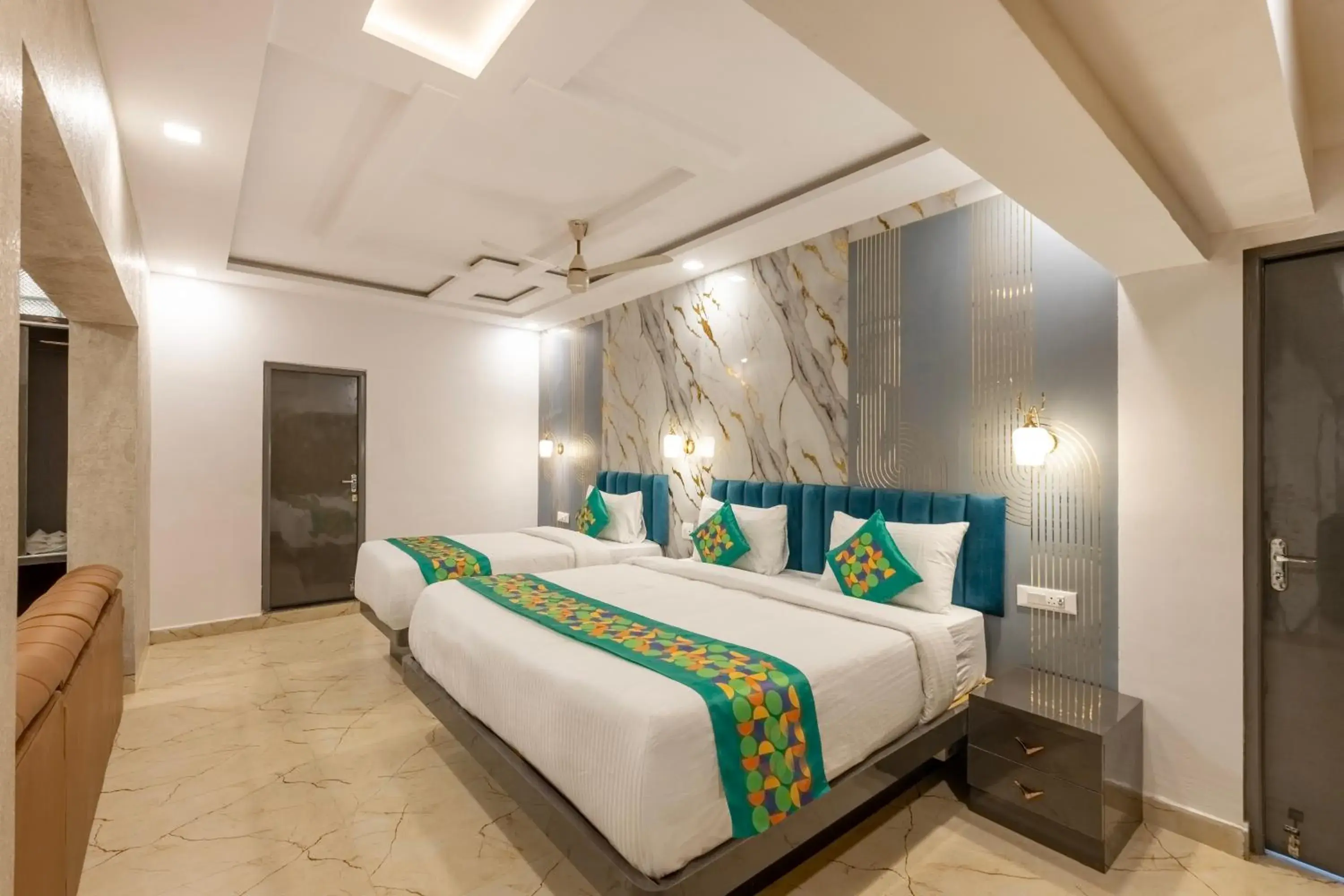 Bedroom, Bed in Treebo Premium Emerald Dove Bedroom, Bed in Treebo Premium Emerald Dove