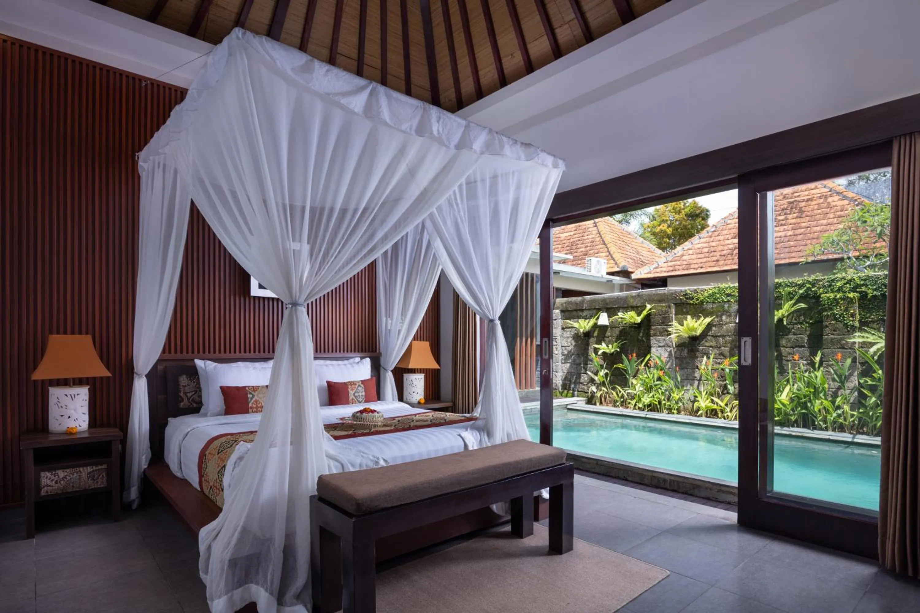 Patio, Bed in Griya Shanti Villas & Spa