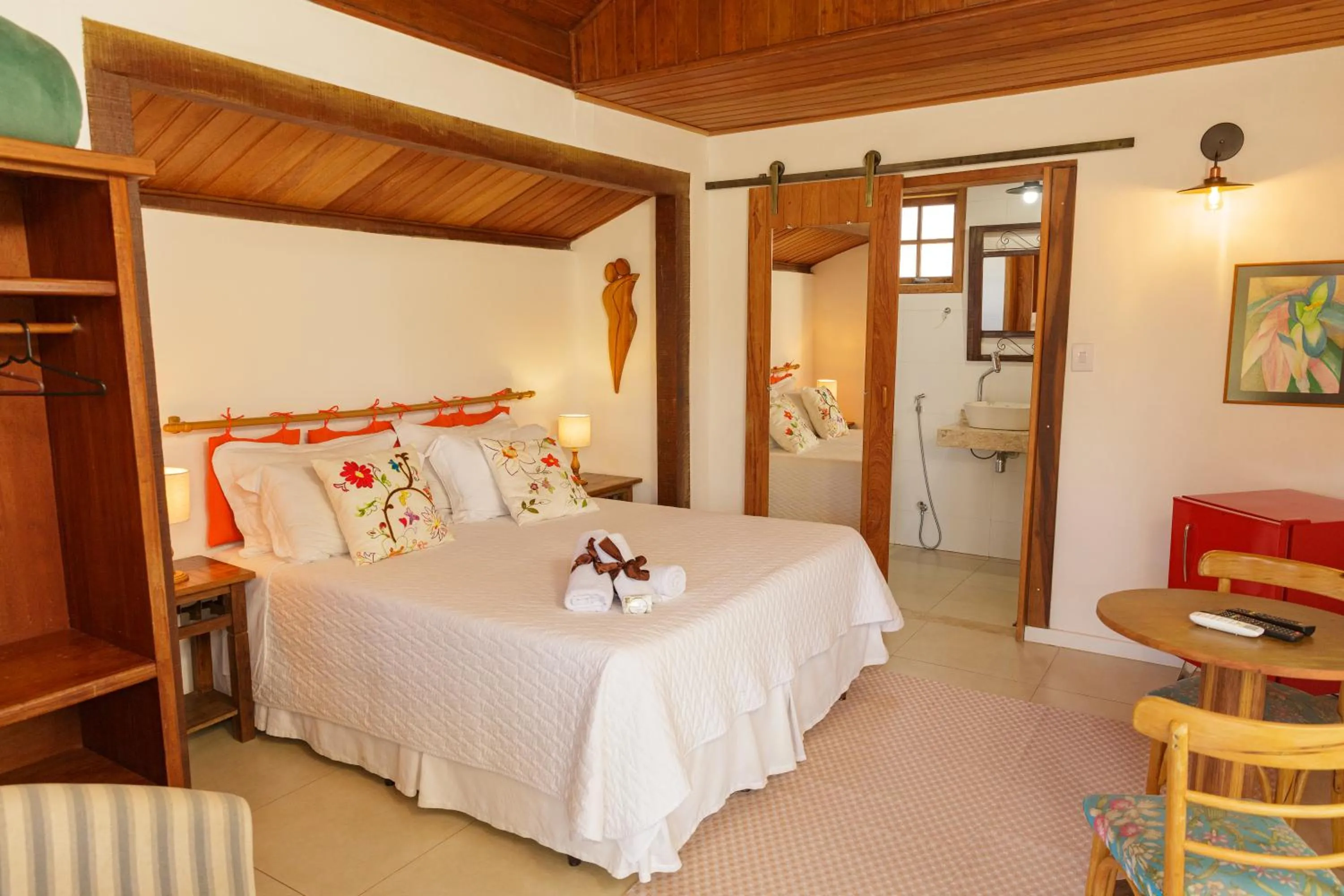 Bed in Pousada das Bromélias