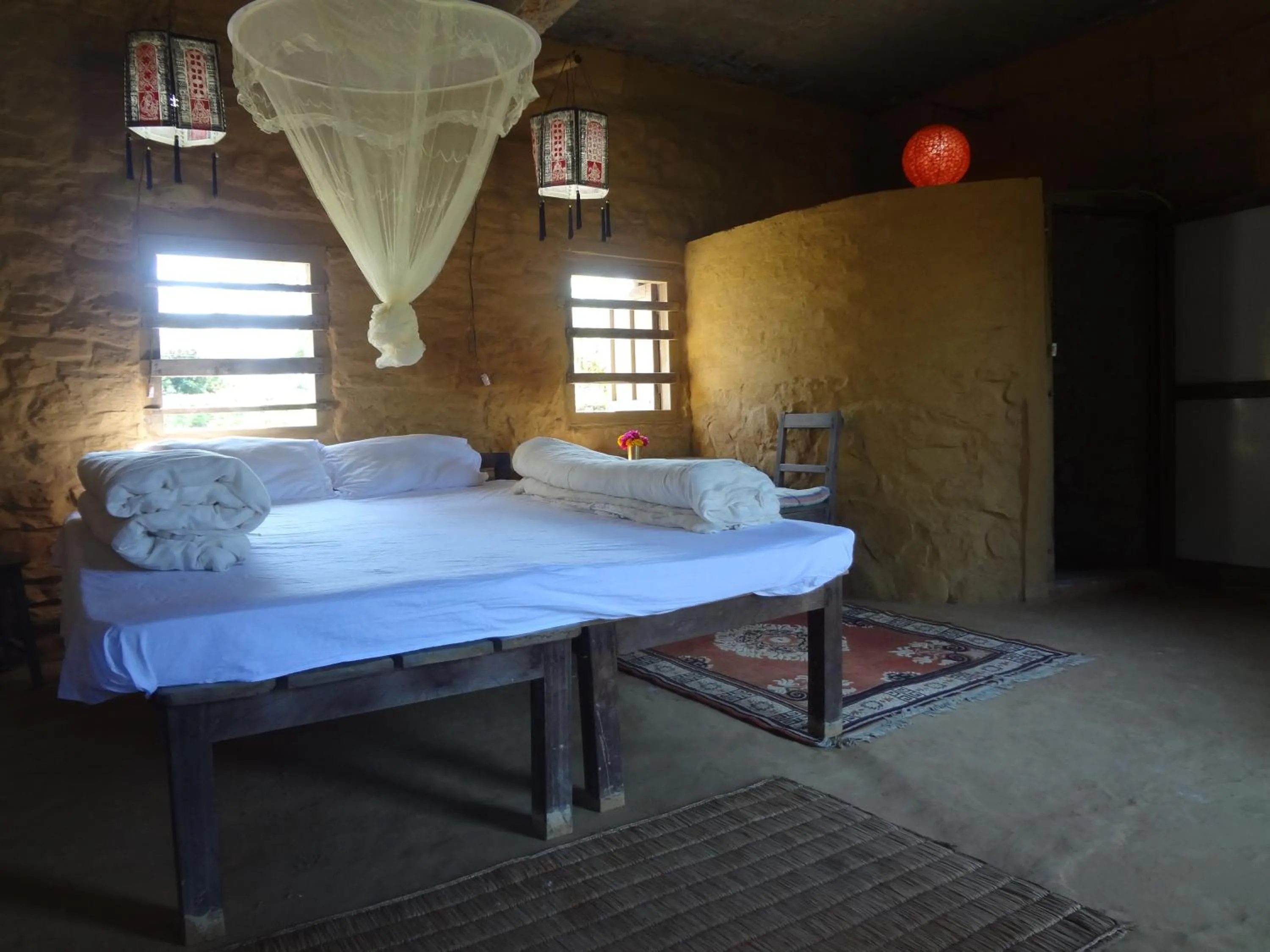 Bed in Shanta Ghar A Rustic Guesthouse