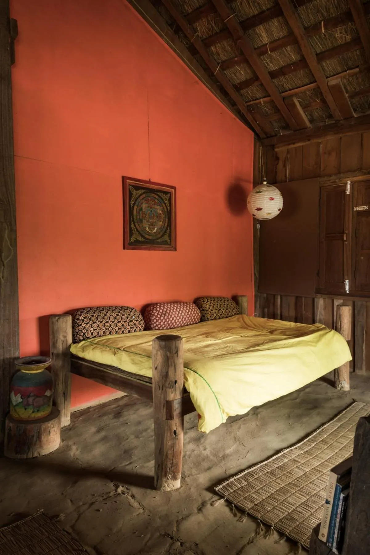 Bed in Shanta Ghar A Rustic Guesthouse