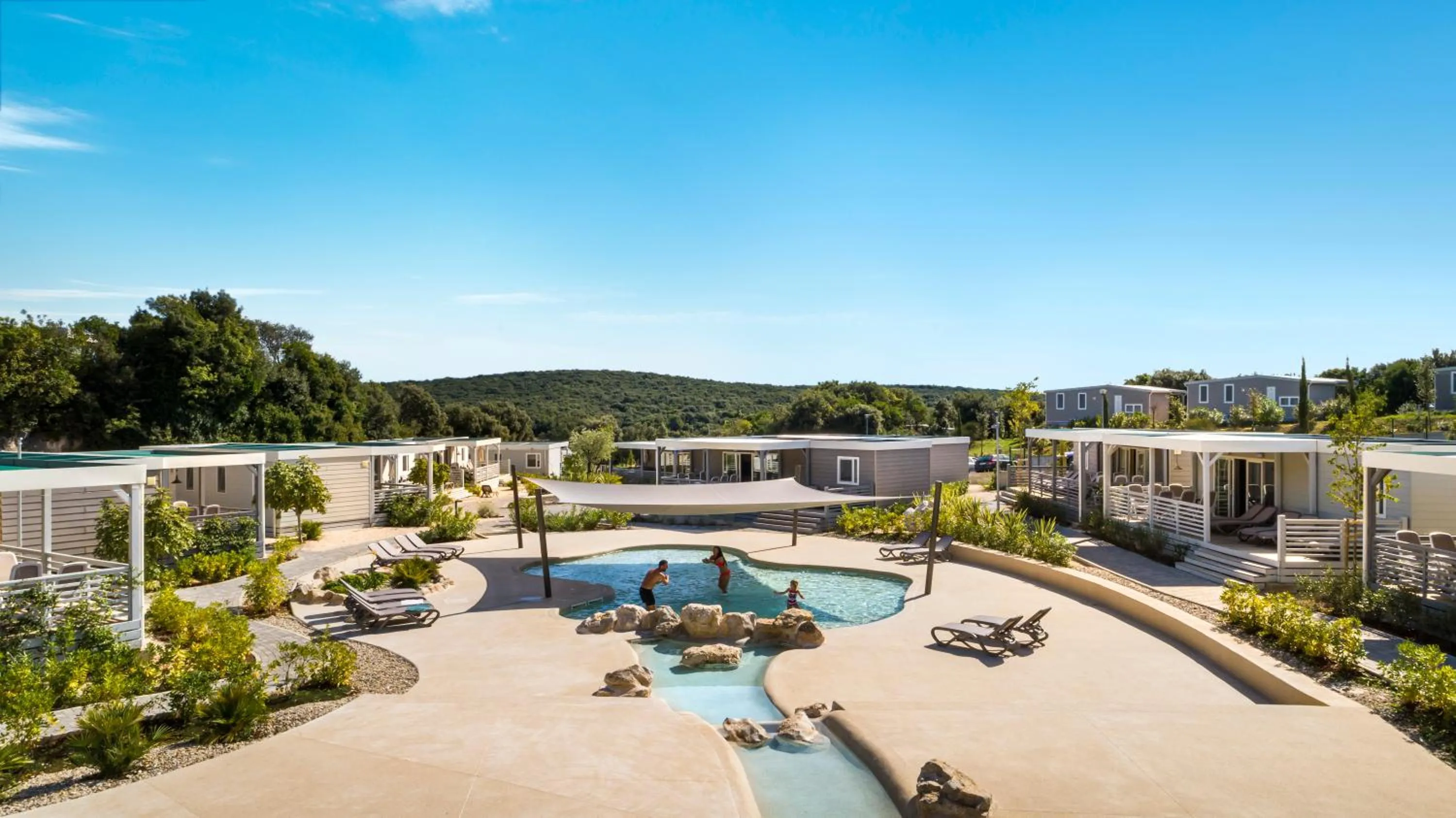Pool view in Maistra Camping Veštar Mobile homes