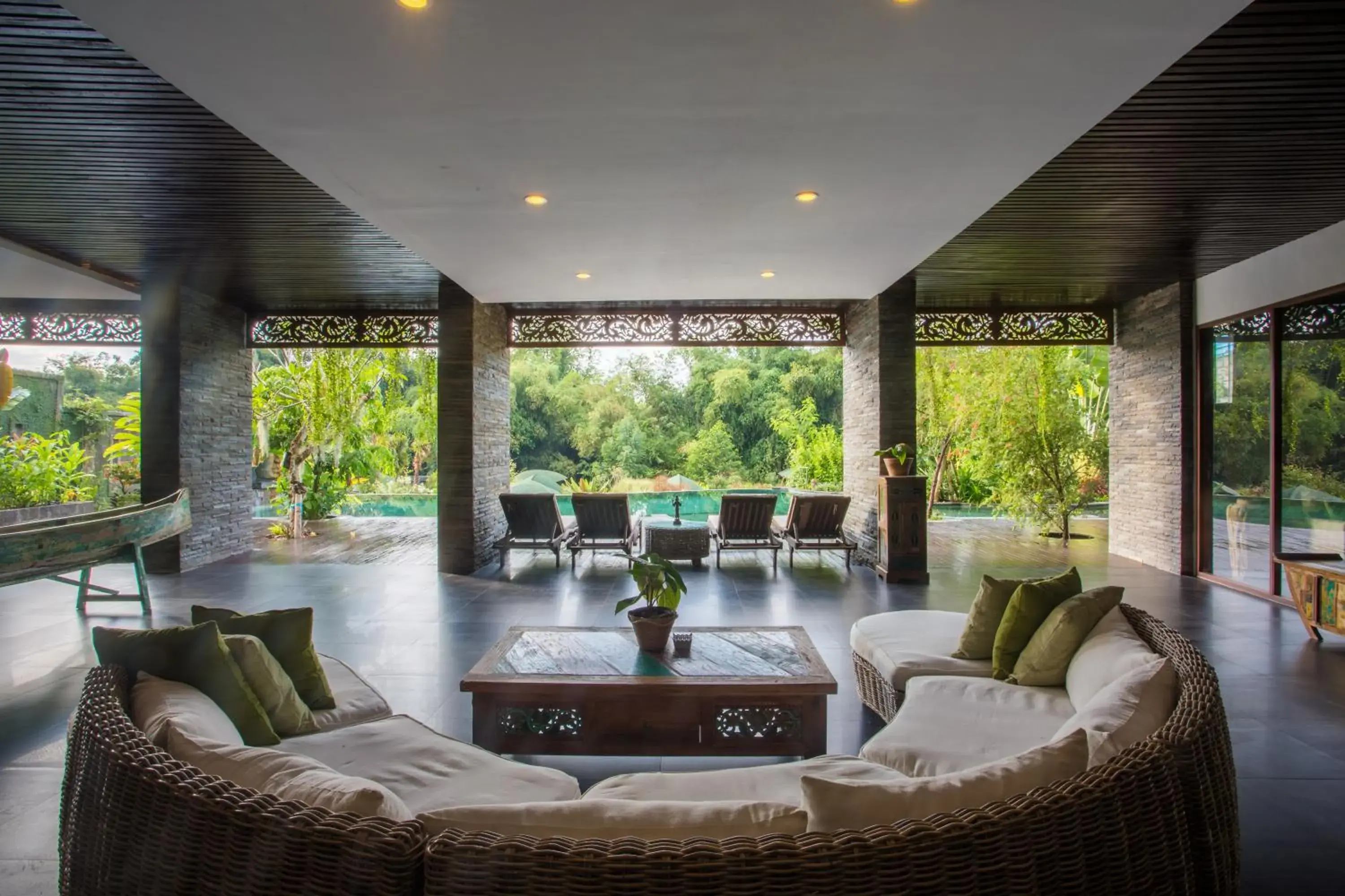 Living room in De Moksha Eco Friendly Boutique Resort Living room in De Moksha Eco Friendly Boutique Resort