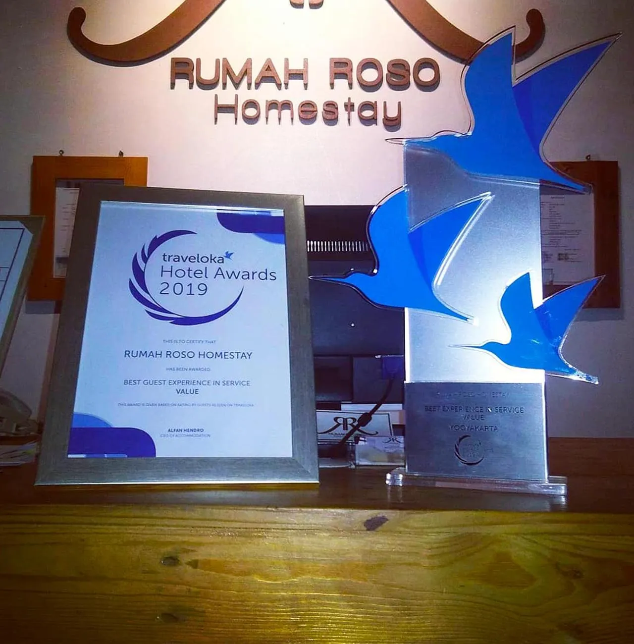 Certificate/Award in Rumah Roso Homestay