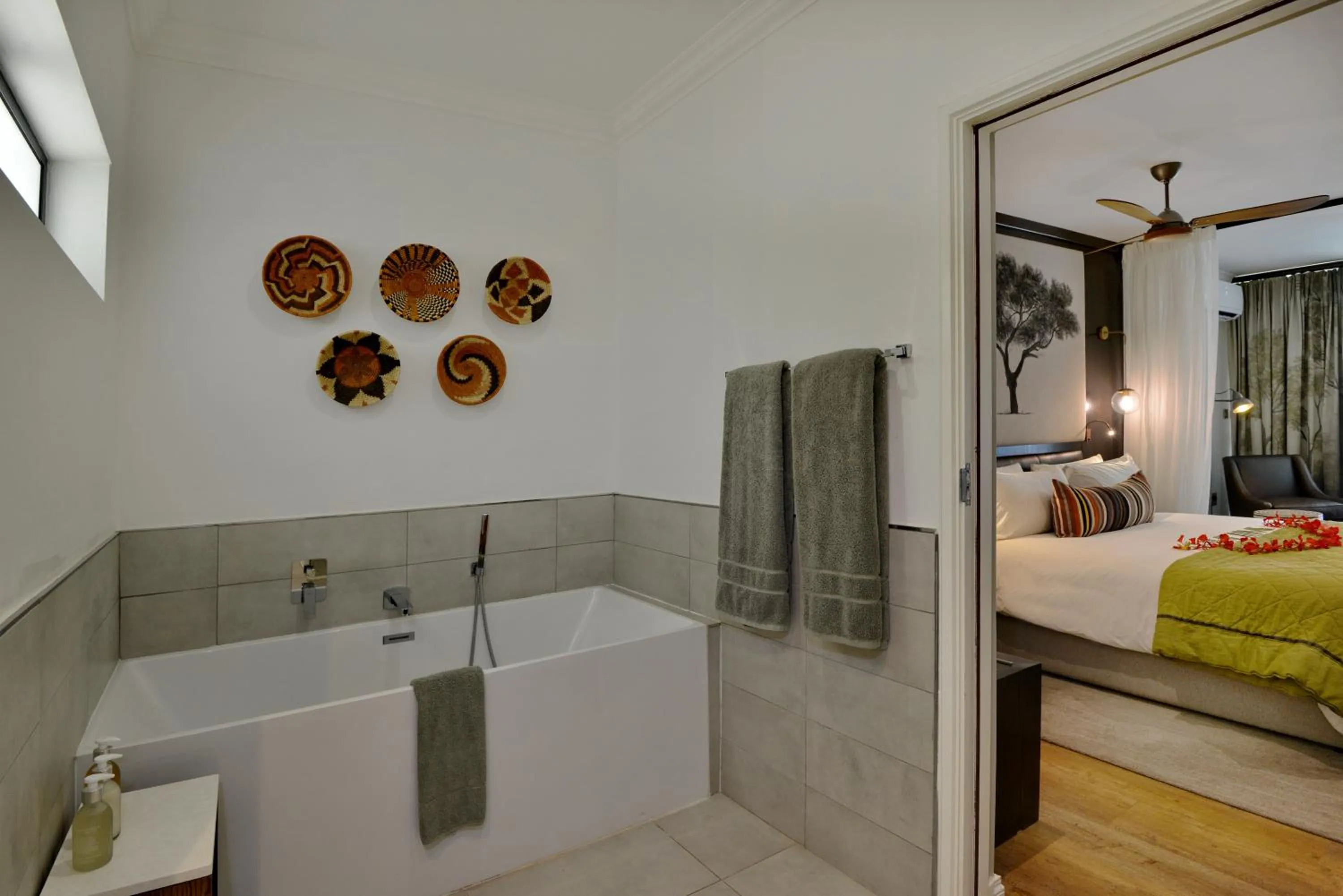 Bathroom, Bed in Cresta Mowana Safari Resort & Spa