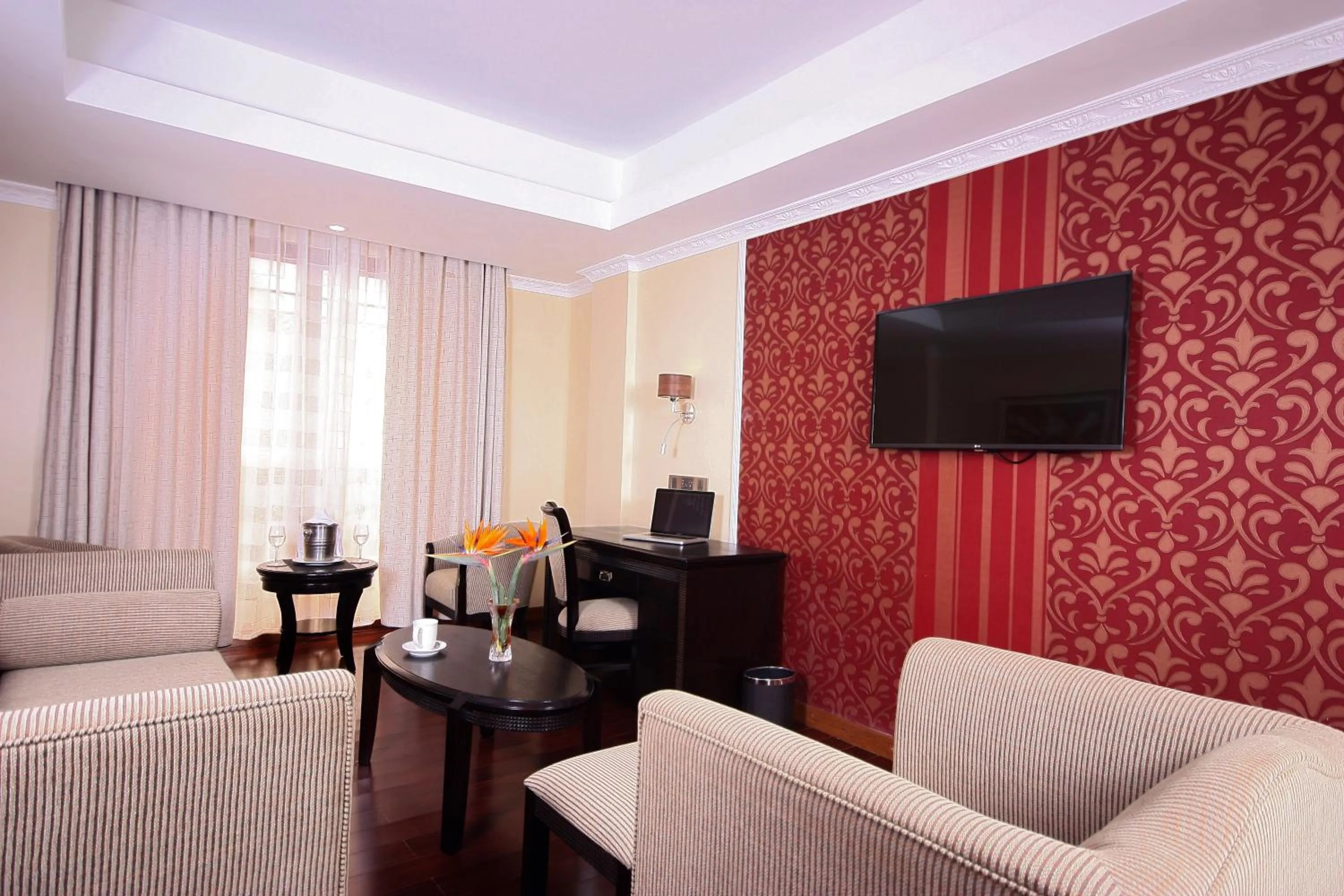 Seating area in The White Rhino Hotel