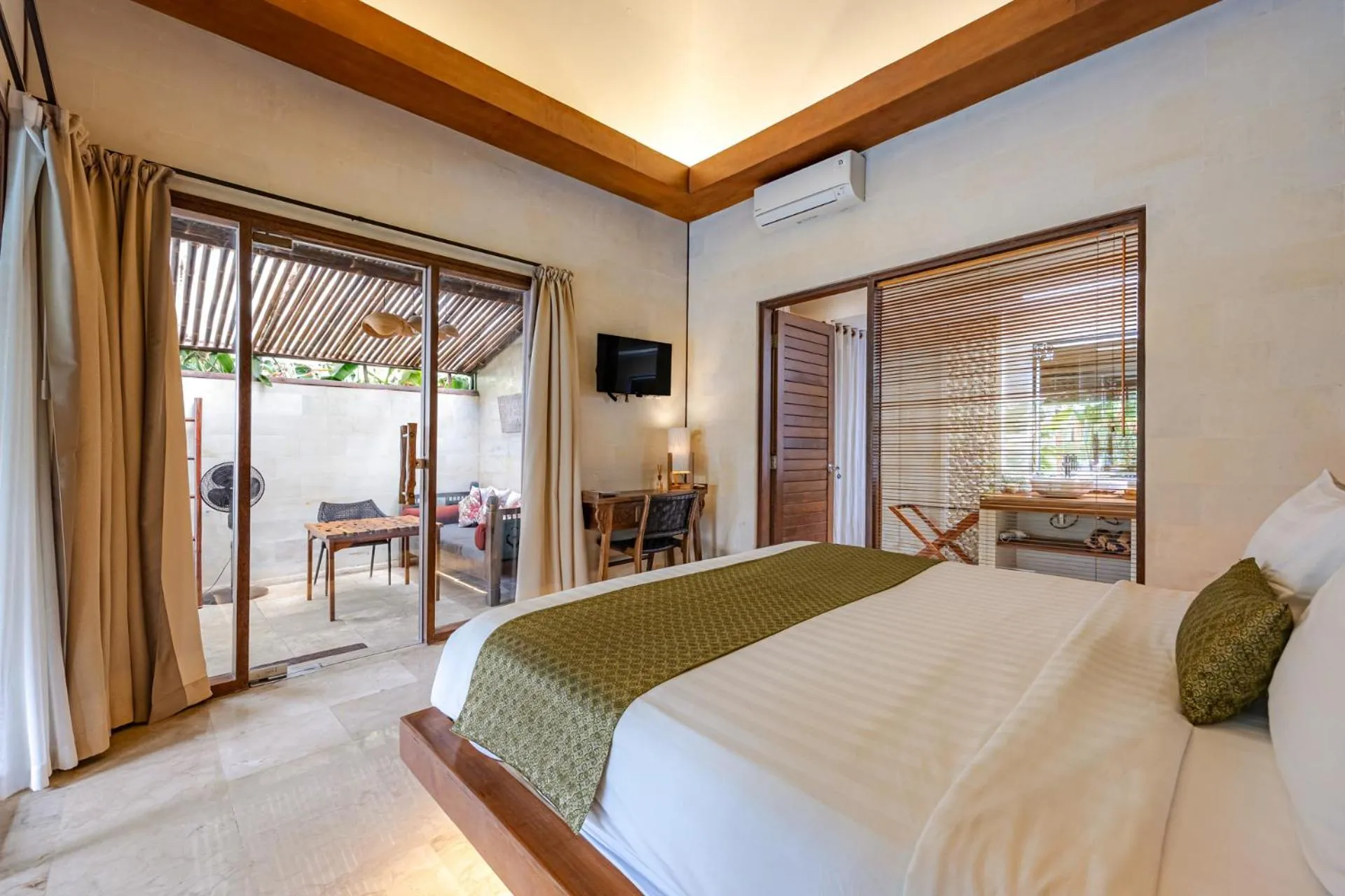 View (from property/room), Bed in Karmagali Suites Adults only & Private Pool Family Villas
