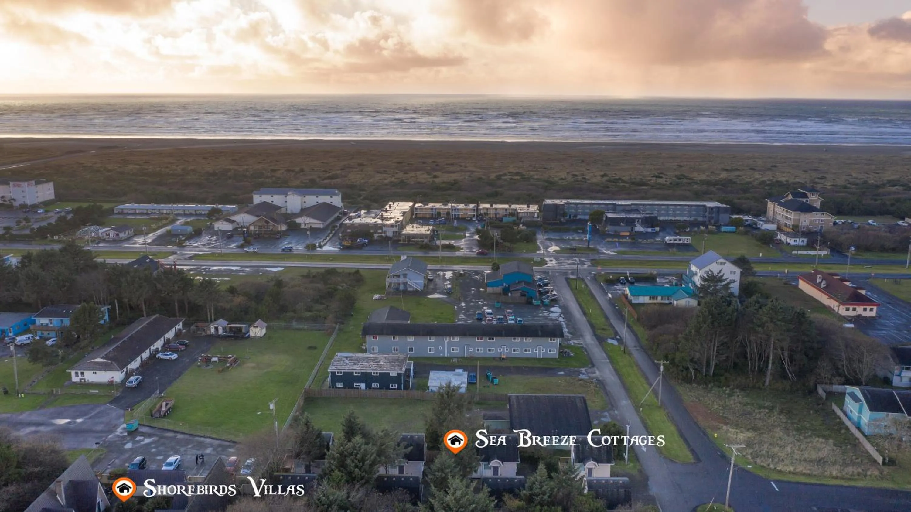 Bird's eye view in Sea Breeze Cottages