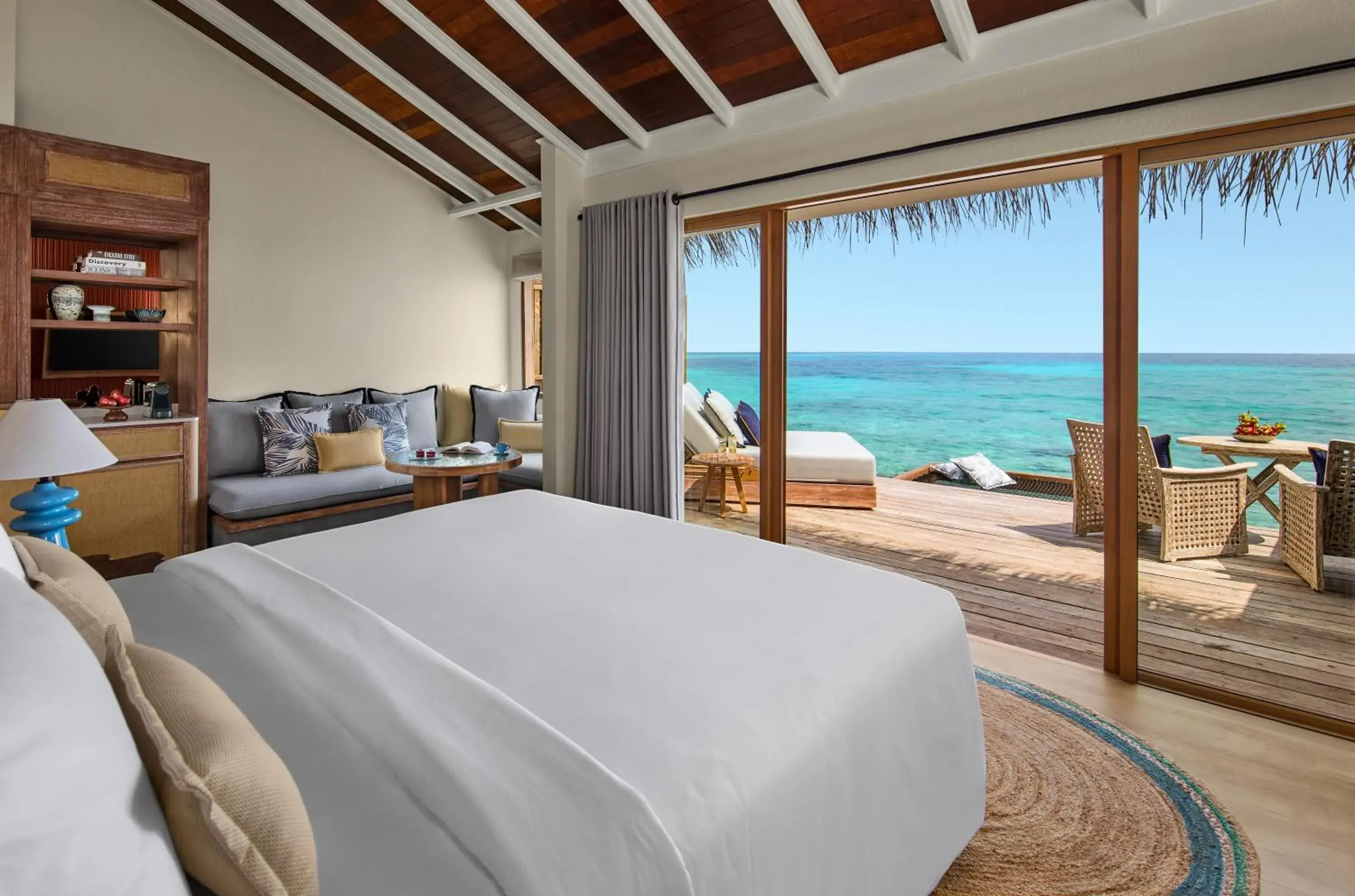 View (from property/room), Bed in NH Collection Maldives Reethi Resort View (from property/room), Bed in NH Collection Maldives Reethi Resort