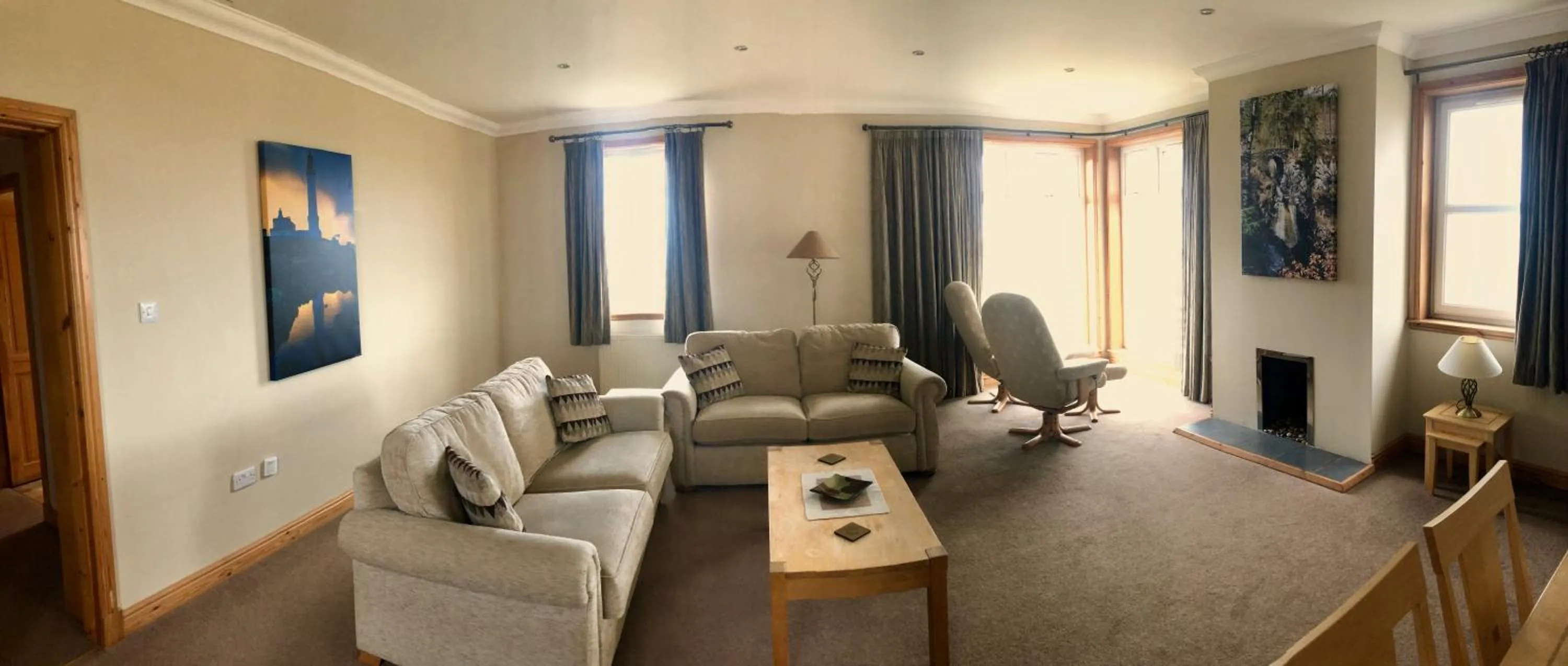 Living room in Corsewall Lighthouse Hotel