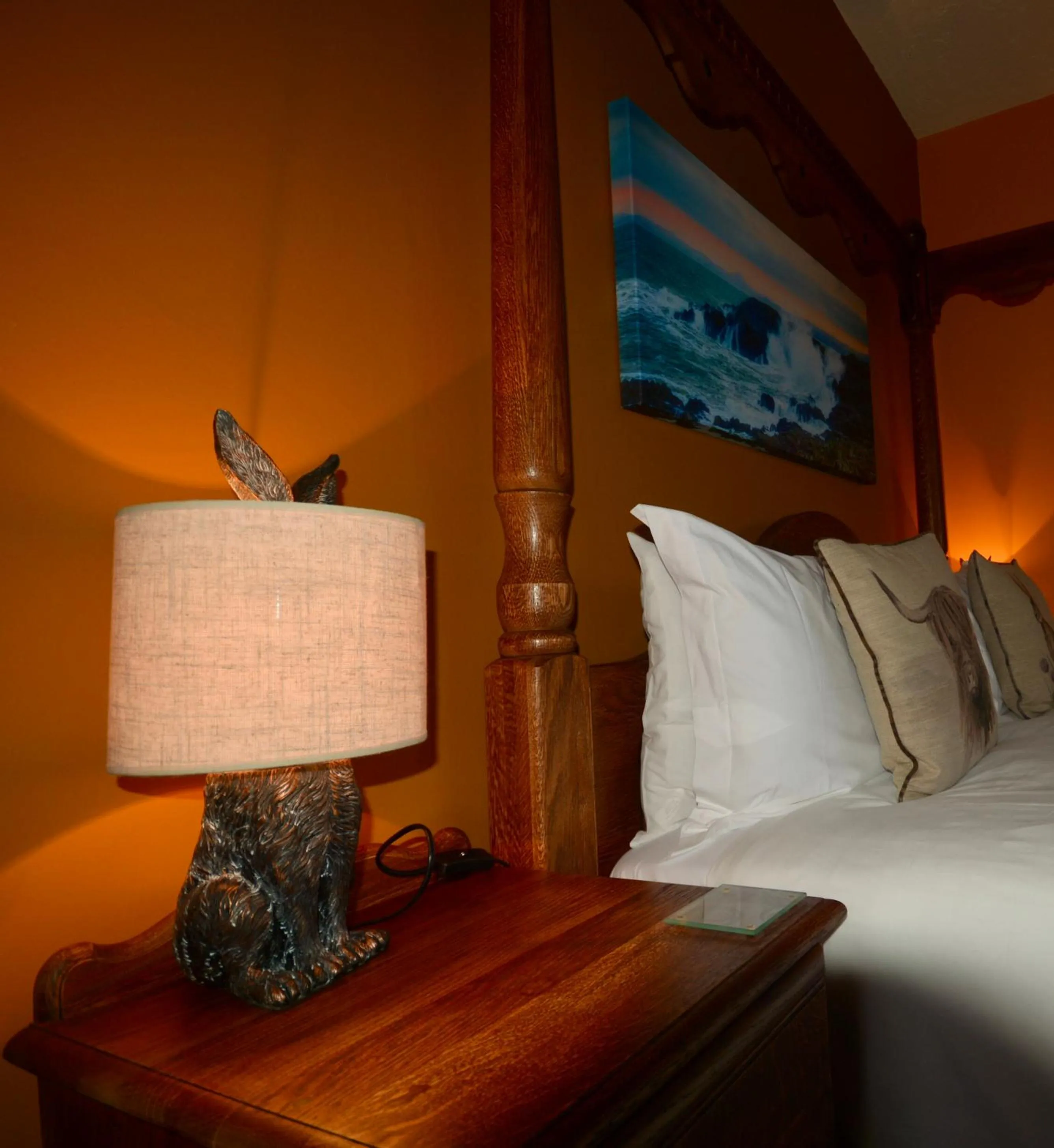 Bed in Corsewall Lighthouse Hotel