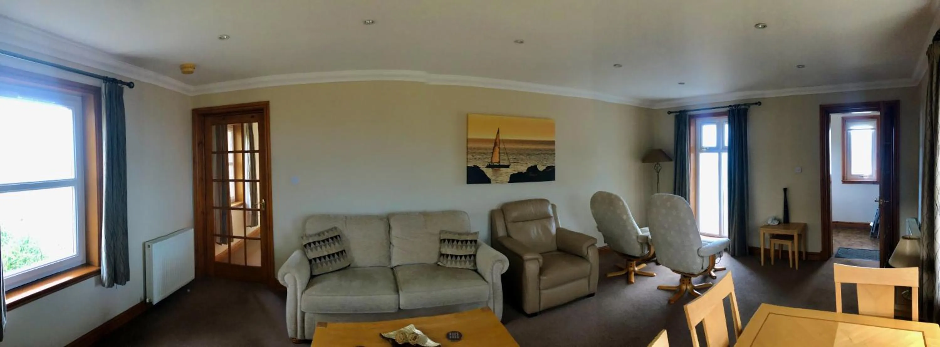 Living room in Corsewall Lighthouse Hotel