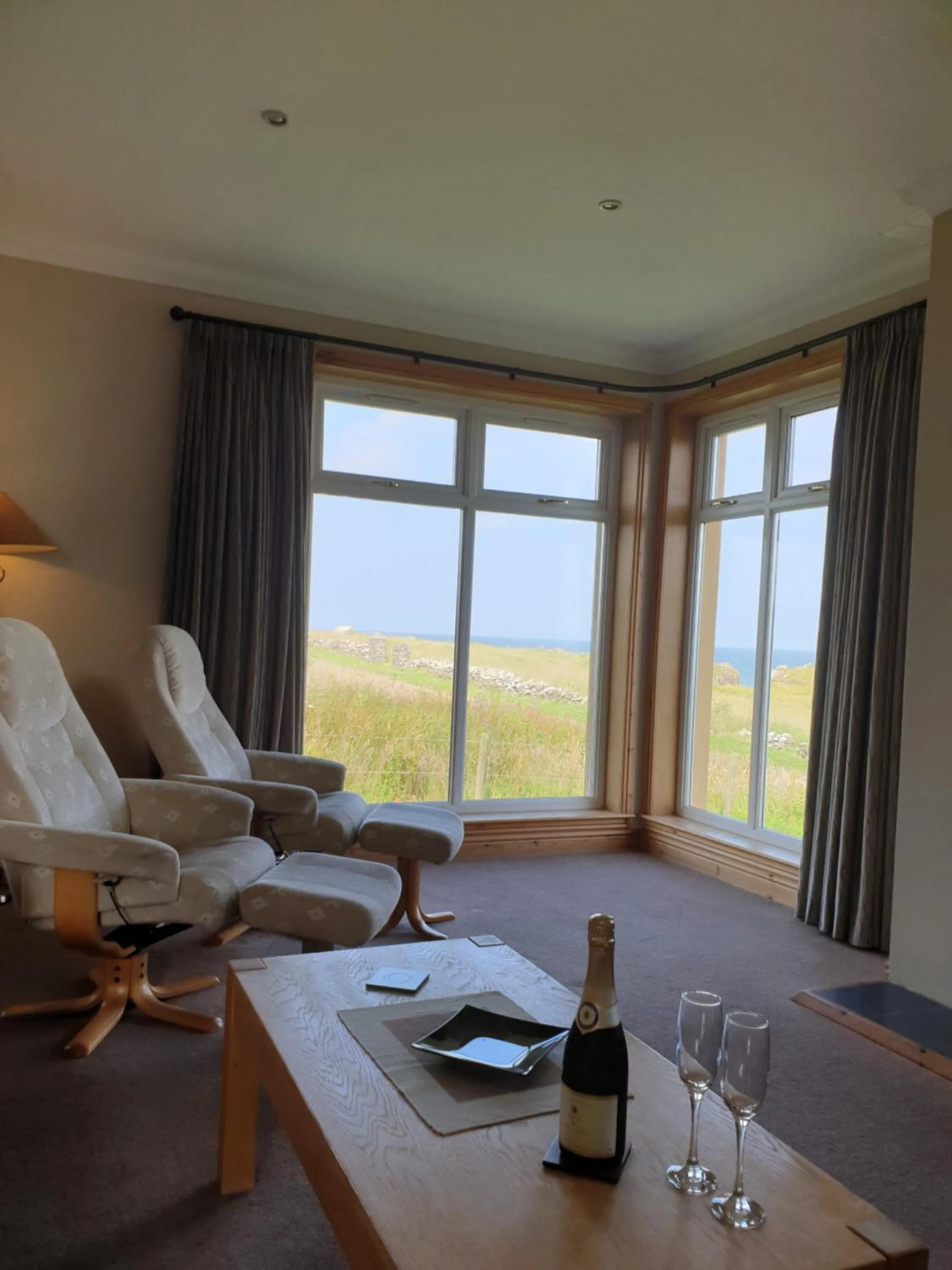 Living room in Corsewall Lighthouse Hotel
