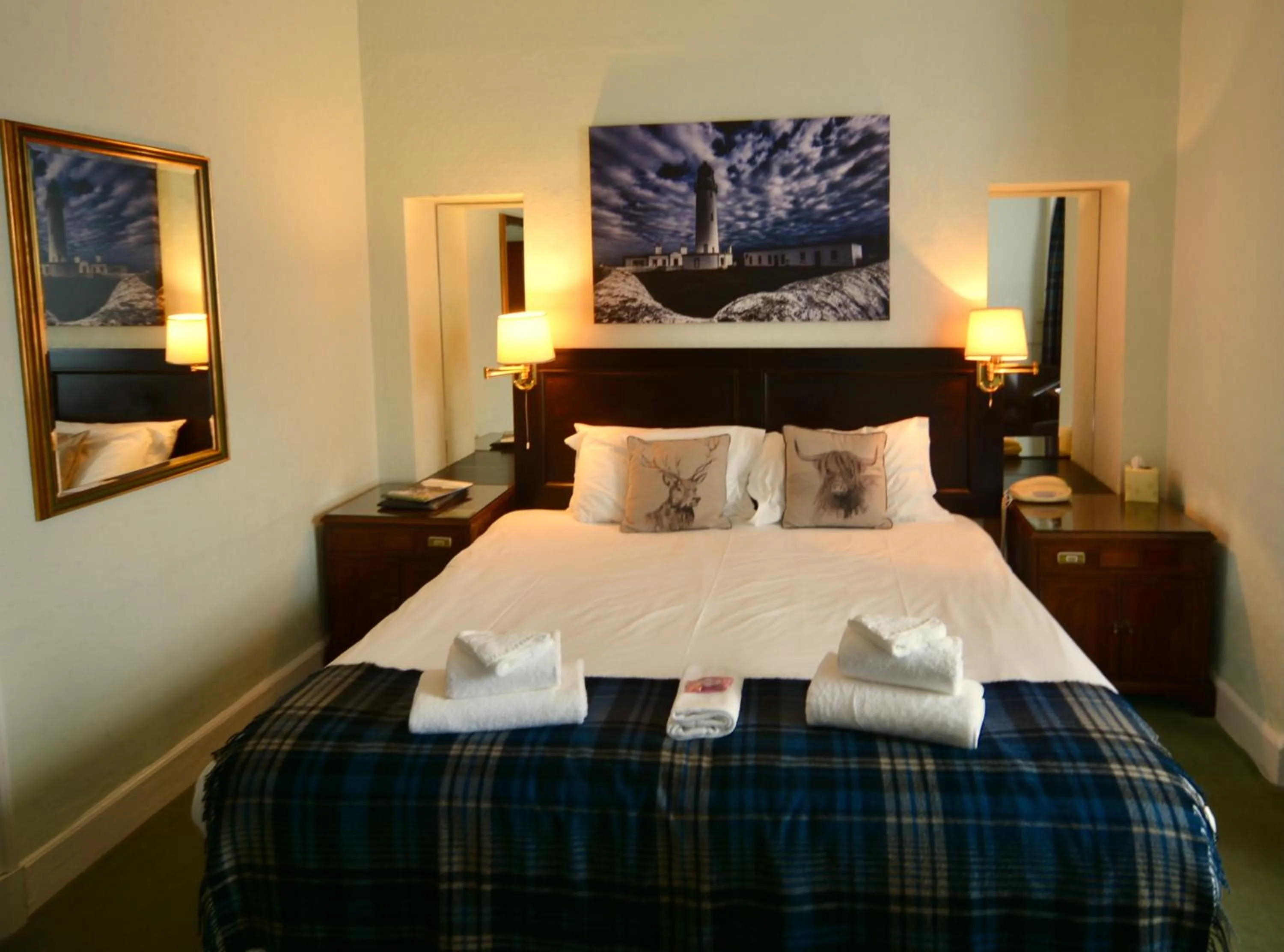Bedroom, Bed in Corsewall Lighthouse Hotel