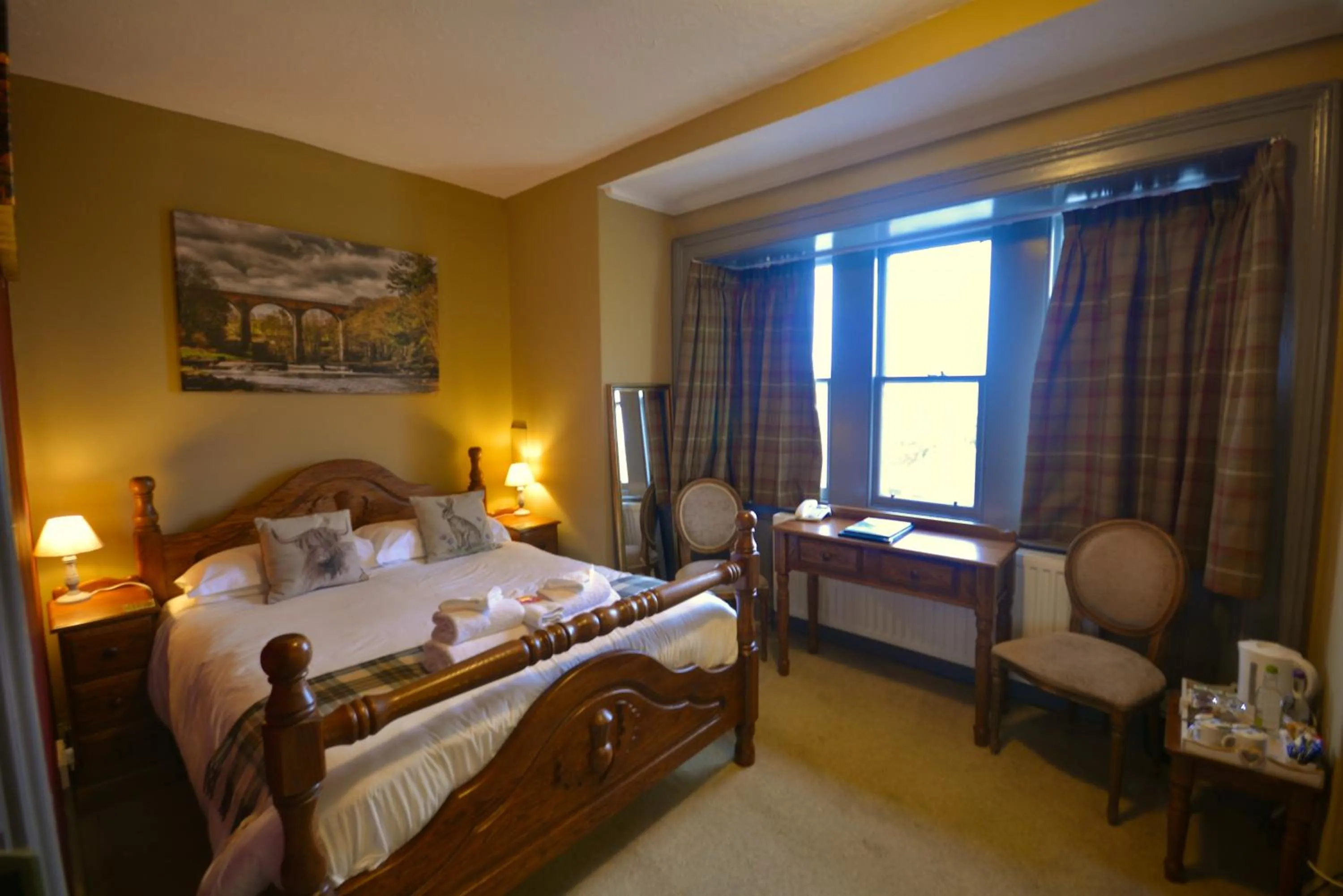 Bed in Corsewall Lighthouse Hotel