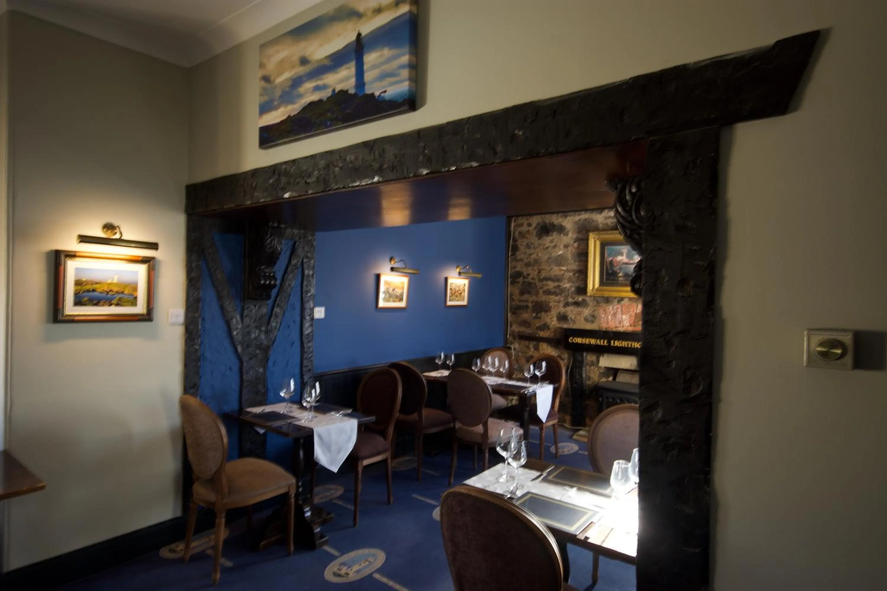 Dining area in Corsewall Lighthouse Hotel