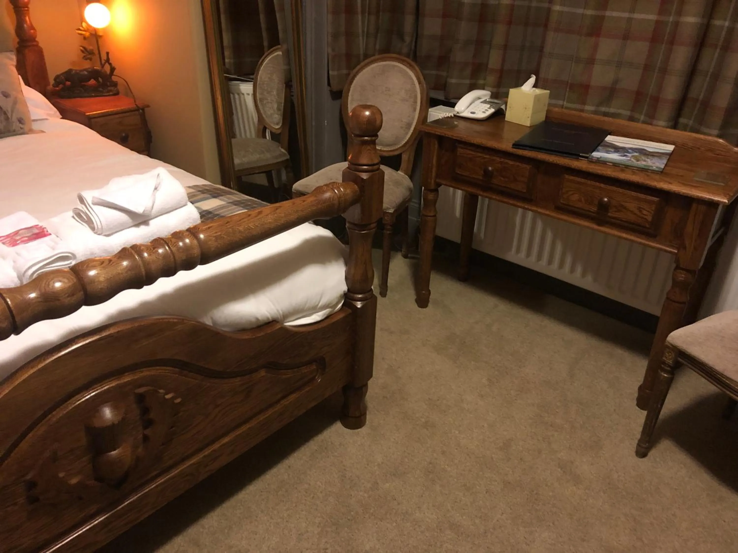 Bed in Corsewall Lighthouse Hotel