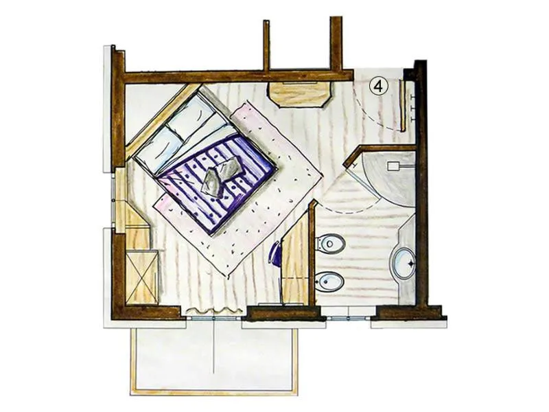 Floor plan in B&B Ecohotel Chalet des Alpes