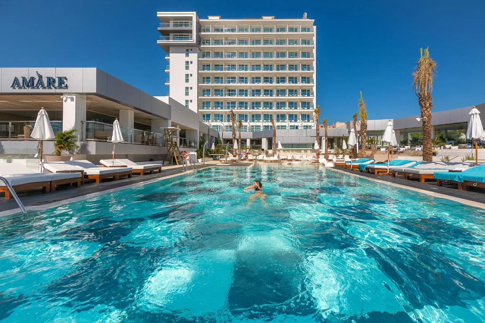 Swimming pool in Amàre Beach Hotel Ibiza - Adults Recommended Swimming pool in Amàre Beach Hotel Ibiza - Adults Recommended
