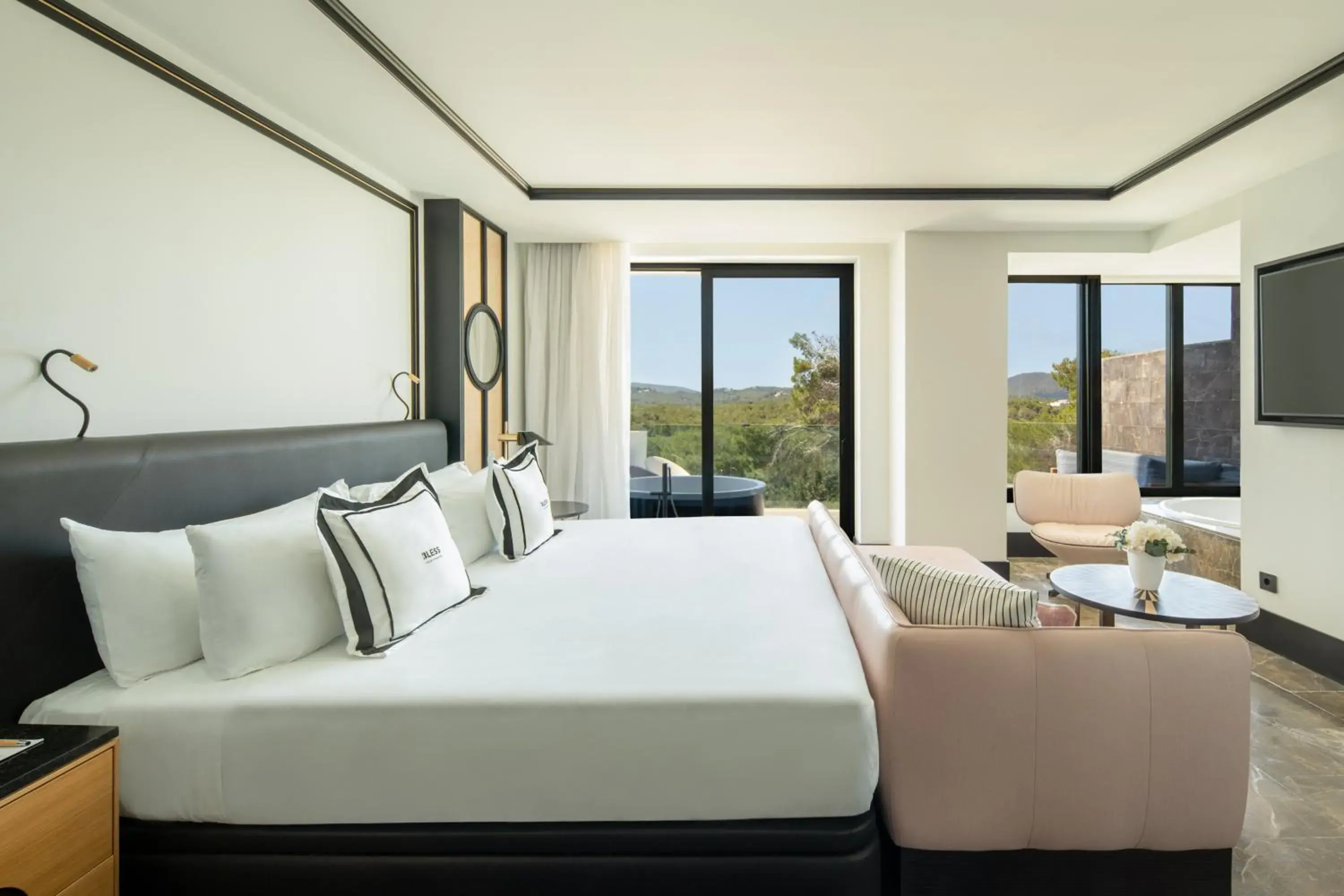 Bed in BLESS Hotel Ibiza - The Leading Hotels of The World Bed in BLESS Hotel Ibiza - The Leading Hotels of The World