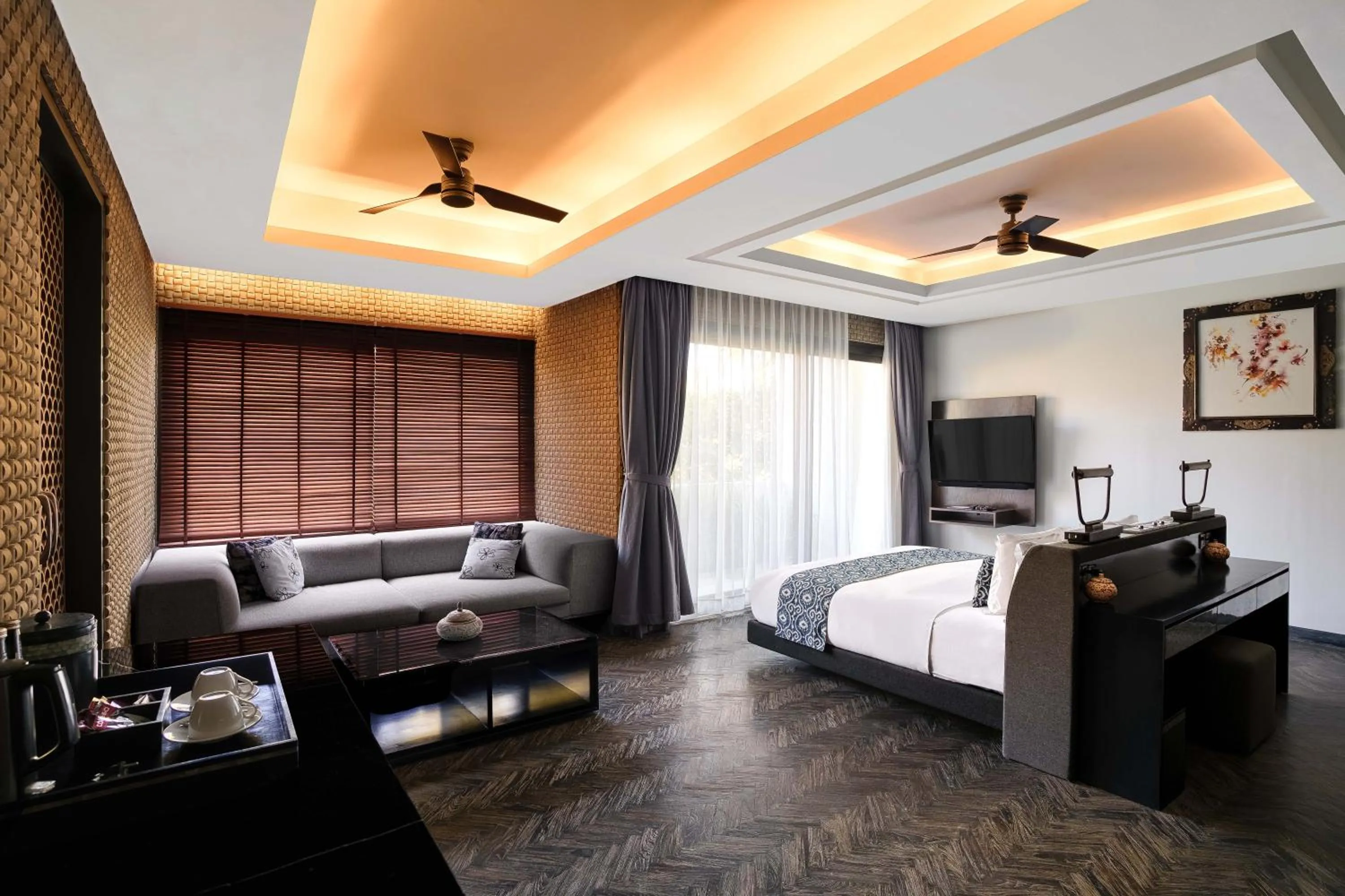 Bed in Prasana Villas by Arjani Resorts